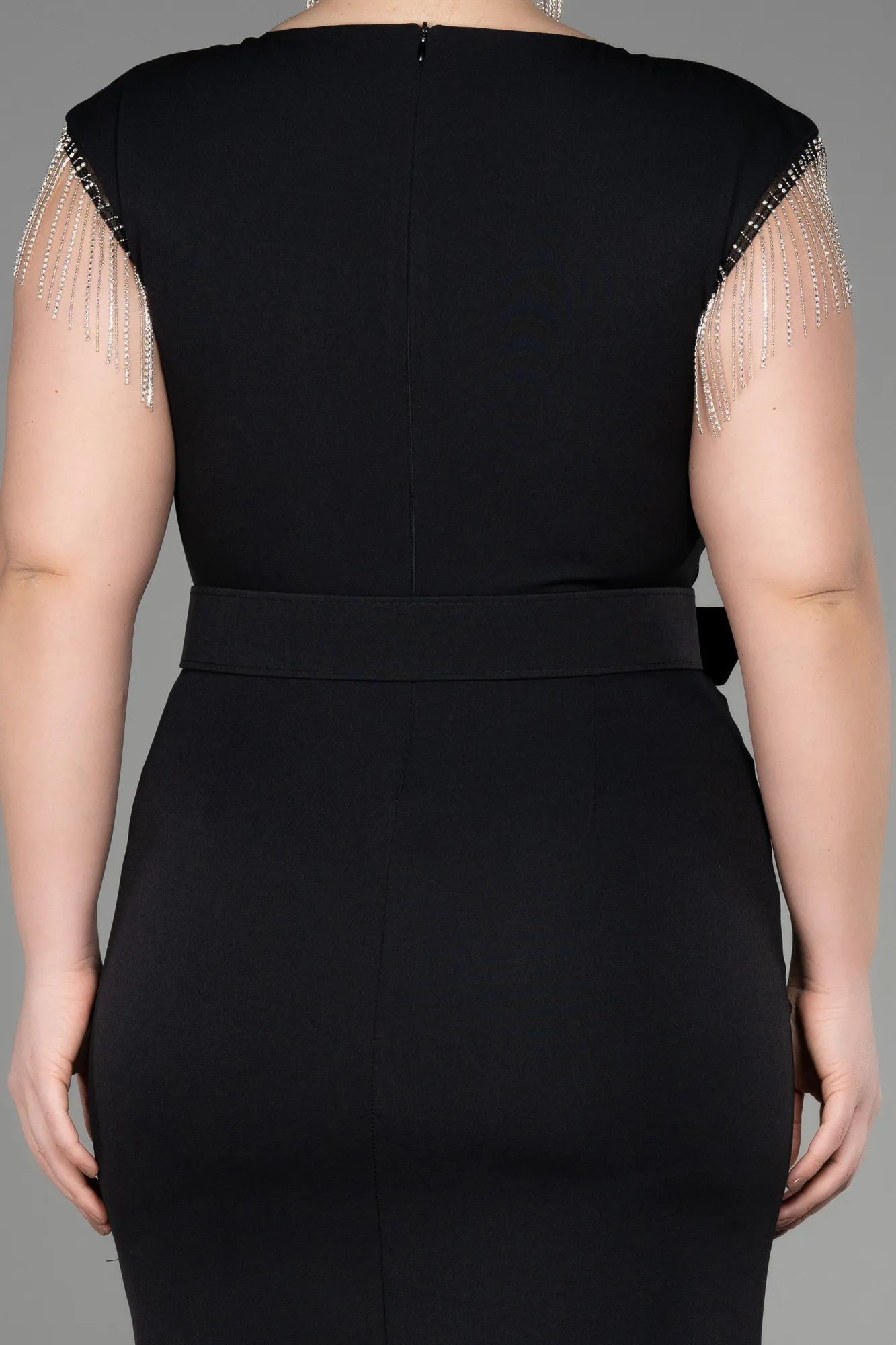 Black-Midi Plus Size Cocktail Dress ABK2023