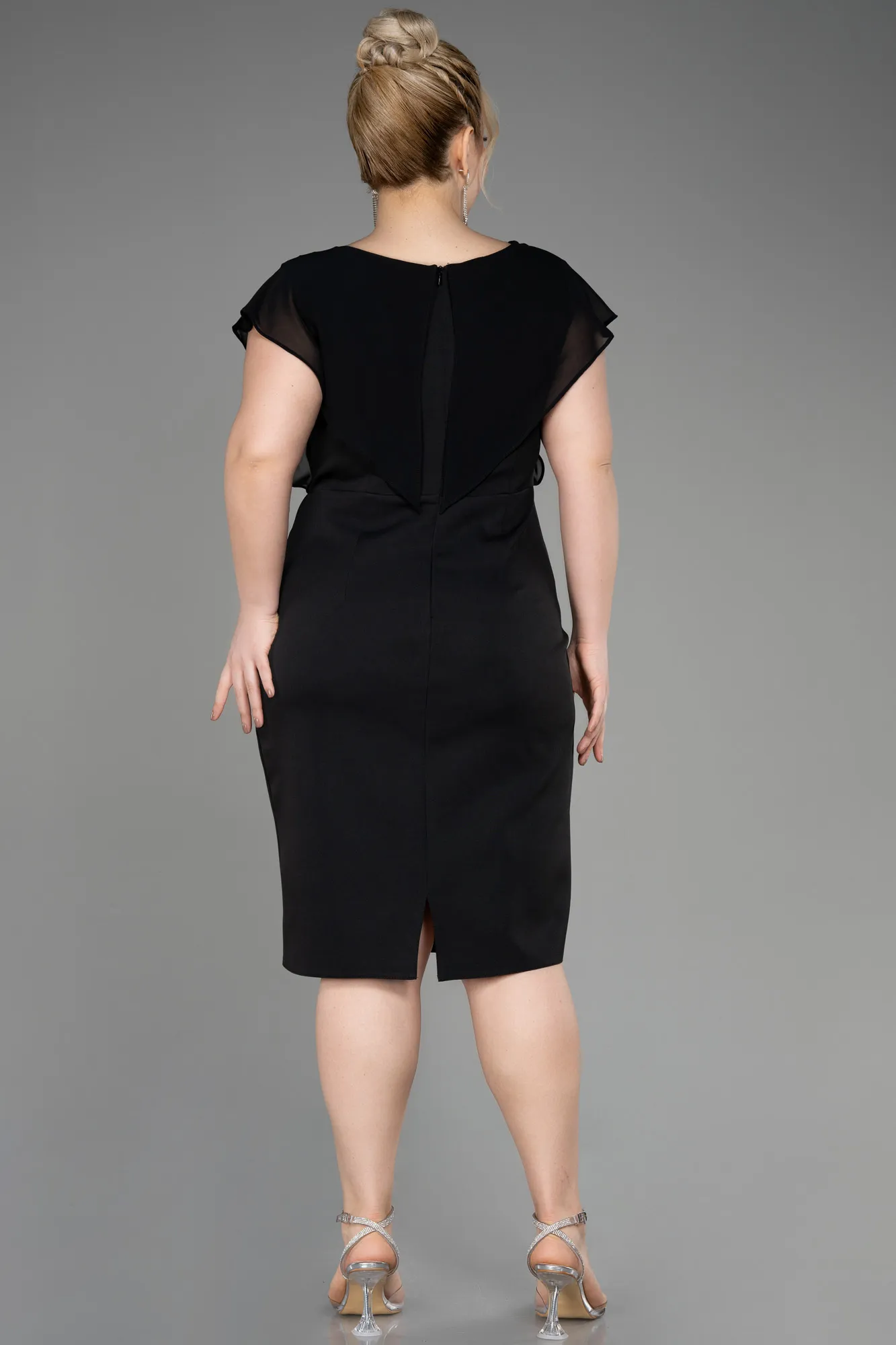 Black-Midi Plus Size Cocktail Dress ABK2027