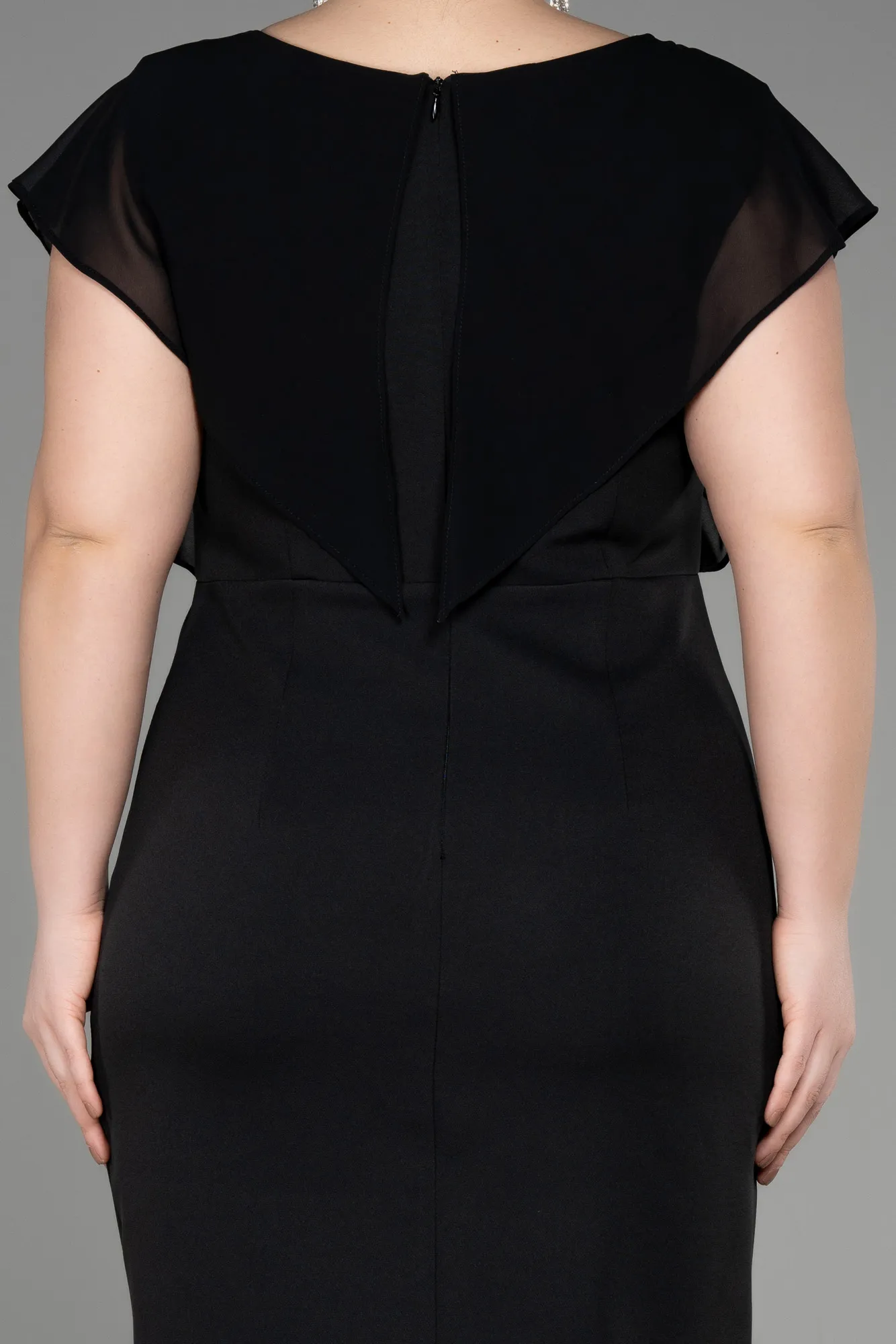 Black-Midi Plus Size Cocktail Dress ABK2027