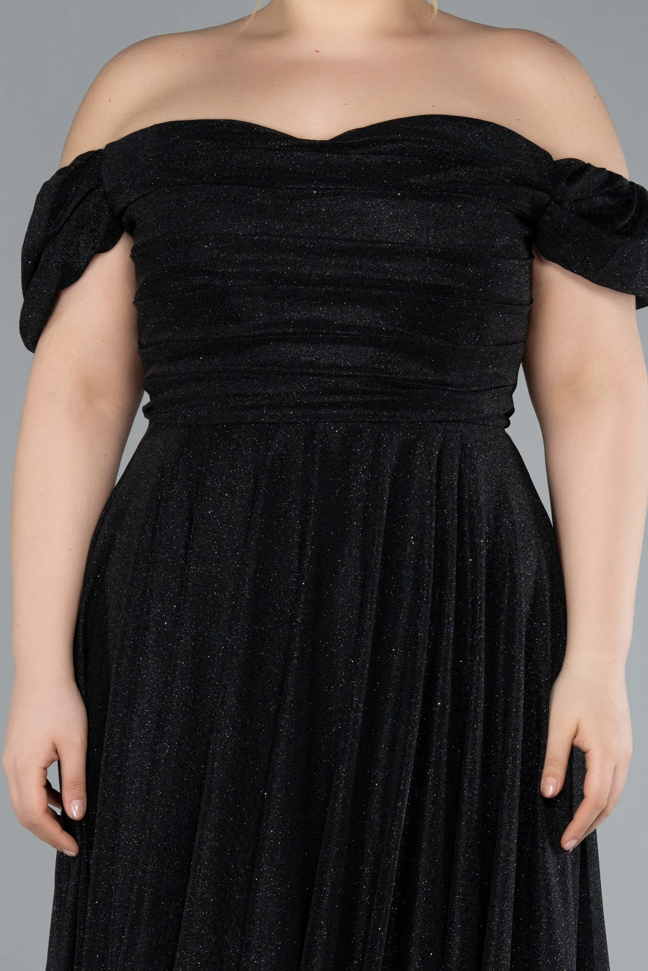 Black-Midi Plus Size Cocktail Dress ABK2259