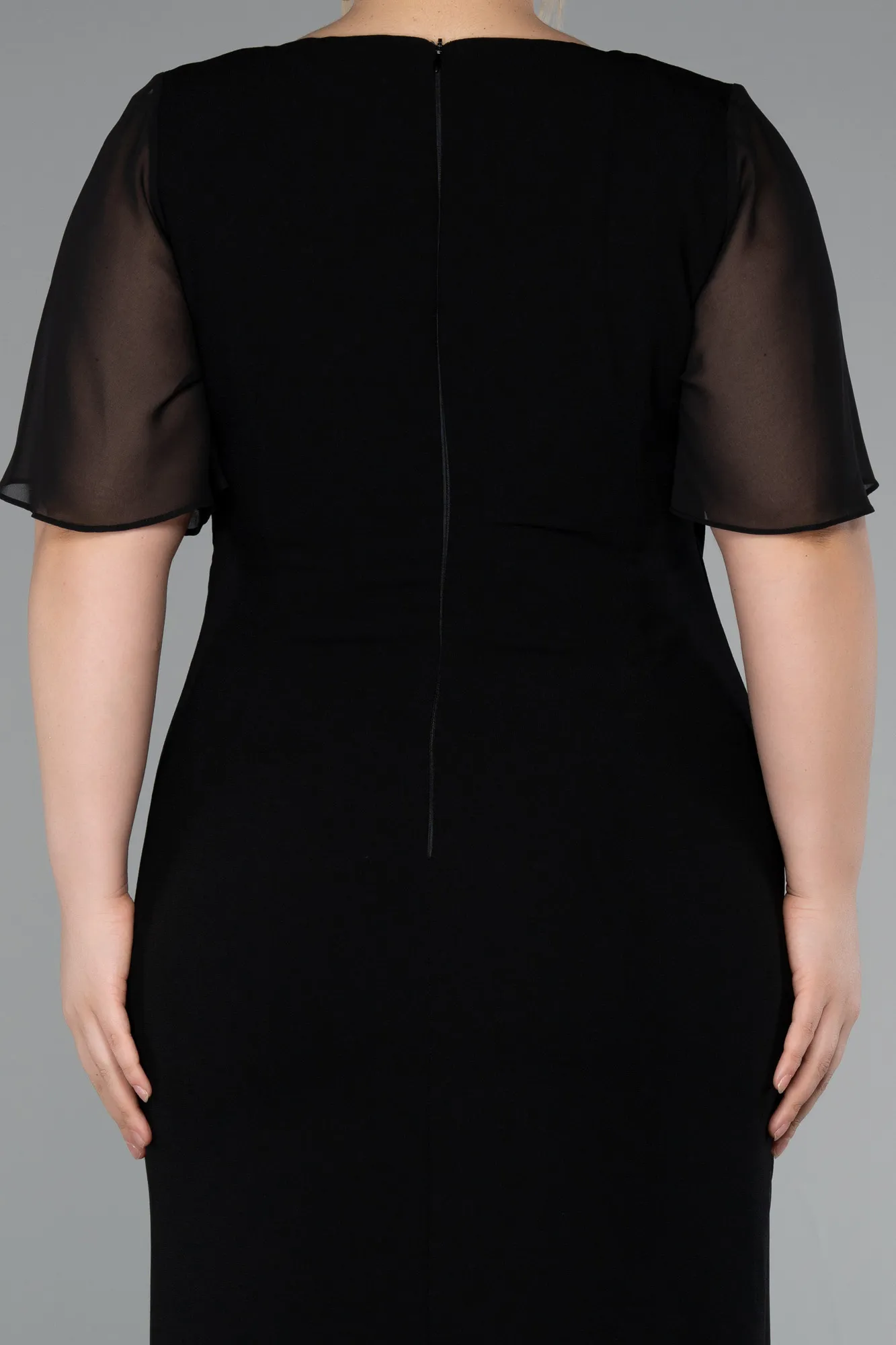 Black-Midi Plus Size Cocktail Dress ABK2401
