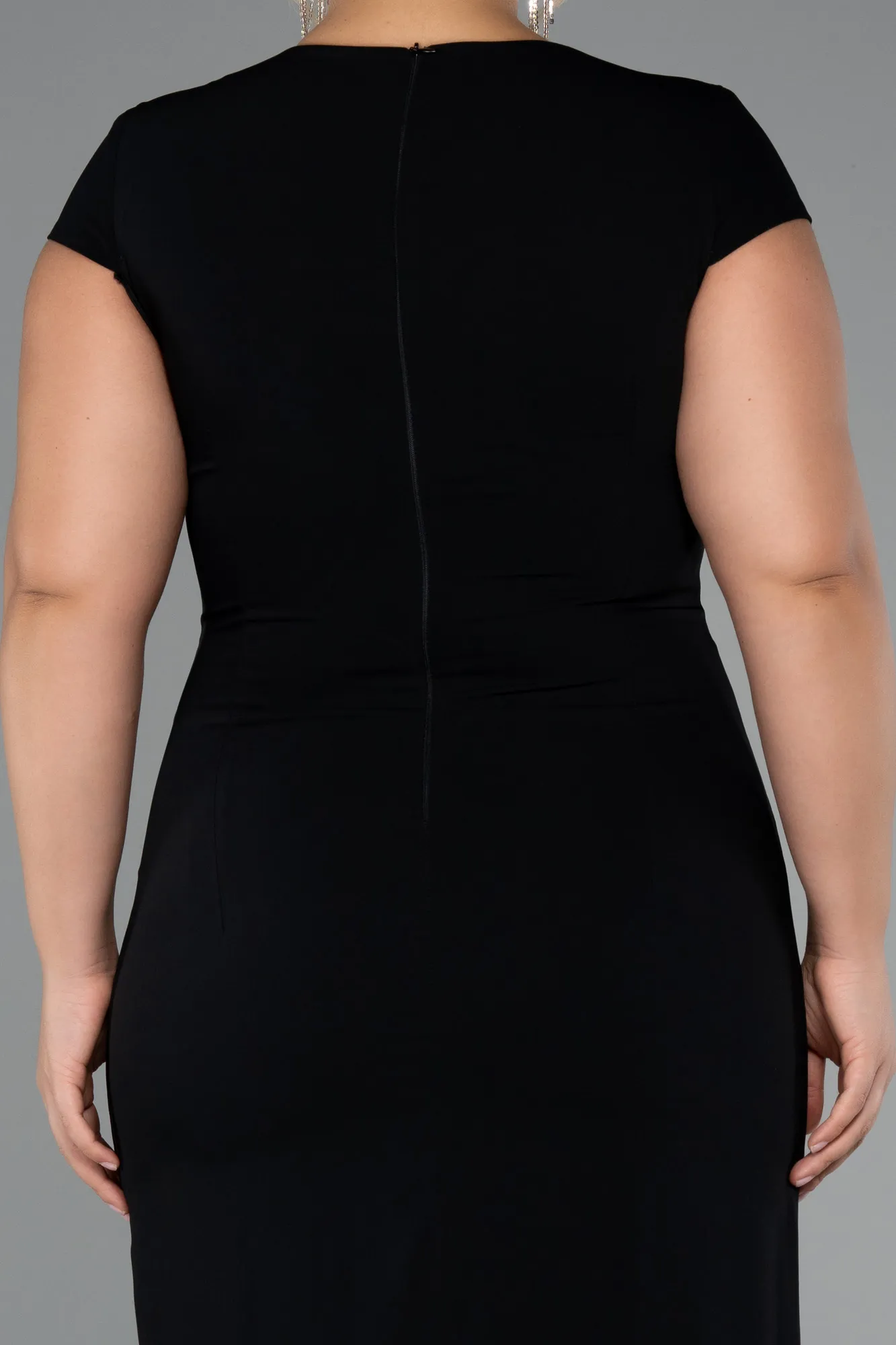 Black-Midi Plus Size Cocktail Dress ABK2445