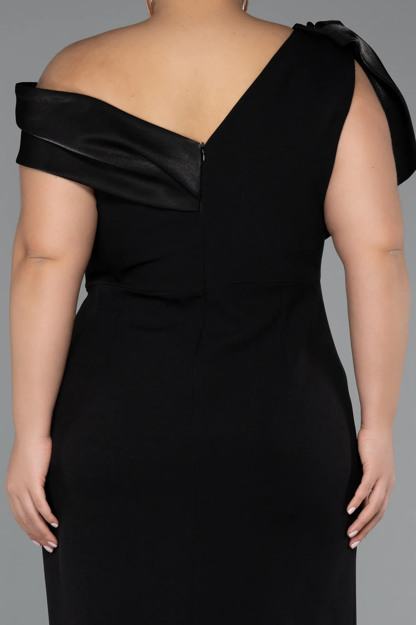 Black-Midi Plus Size Cocktail Dress ABK2458