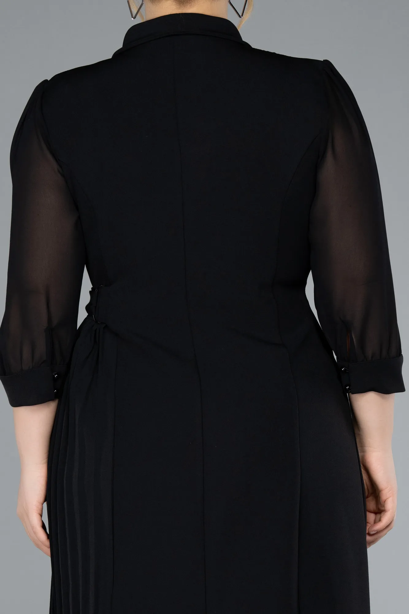 Black-Midi Plus Size Evening Dress ABK2283