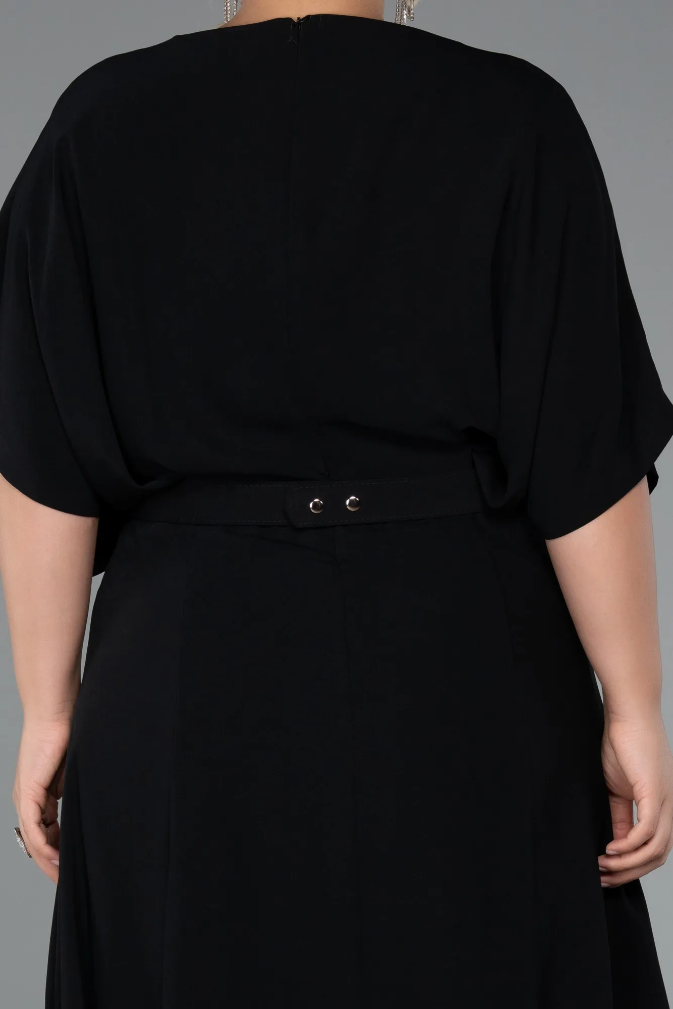Black-Midi Plus Size Evening Gown ABK2447