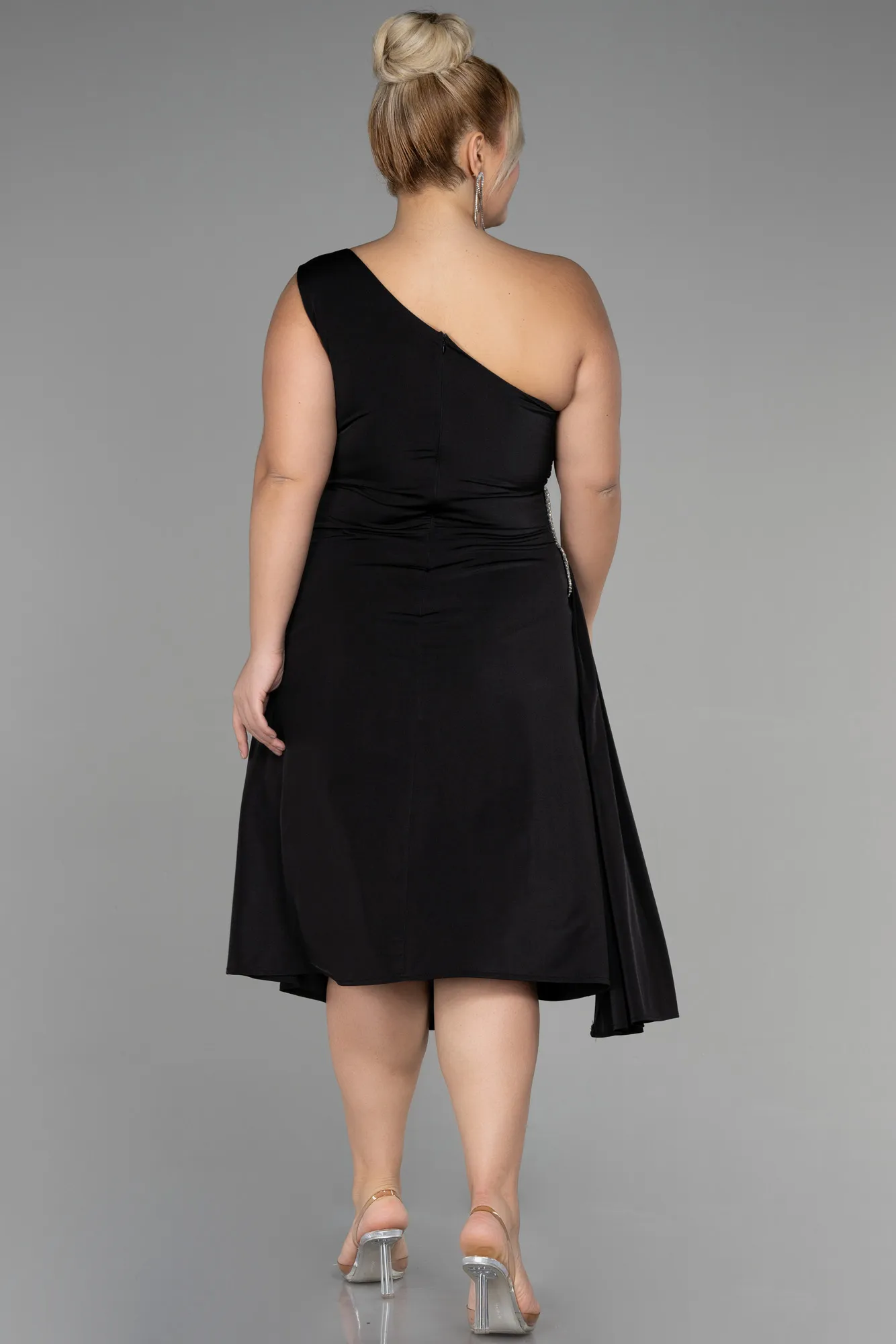 Black-Midi Plus Size Invitation Dress ABK1868