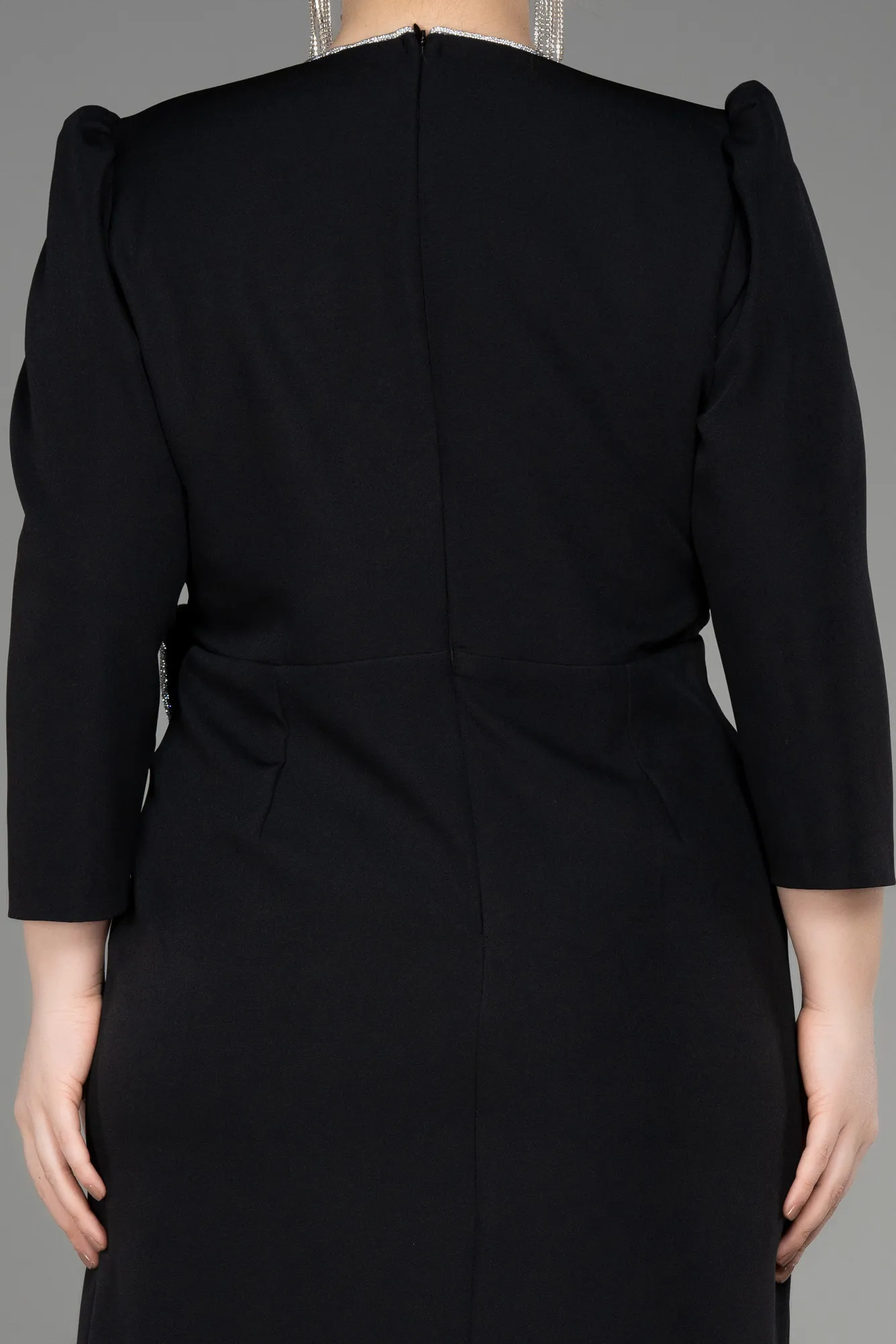 Black-Midi Plus Size Party Dress ABK1993