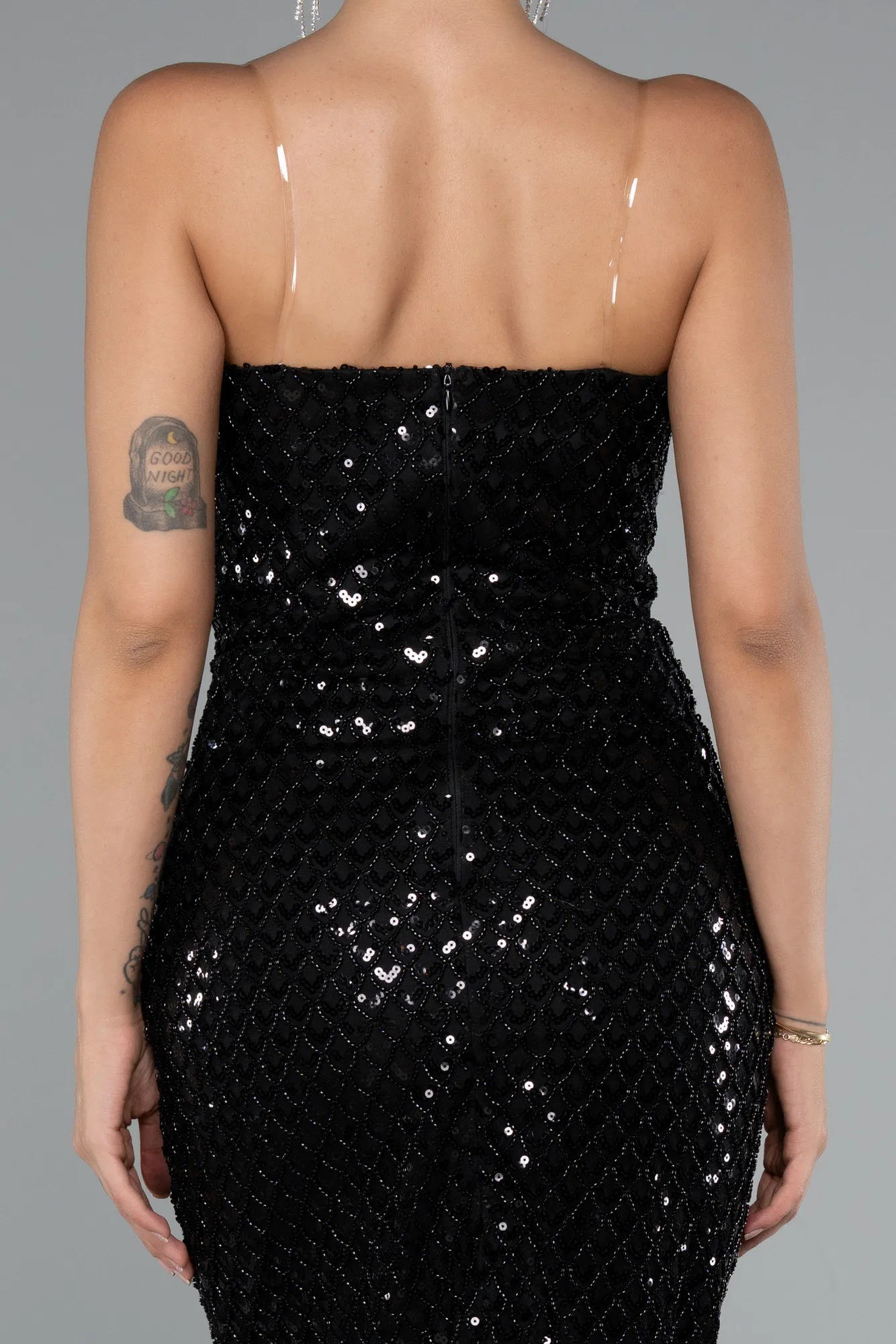 Black-Midi Scaly Cocktail Dress ABK2389