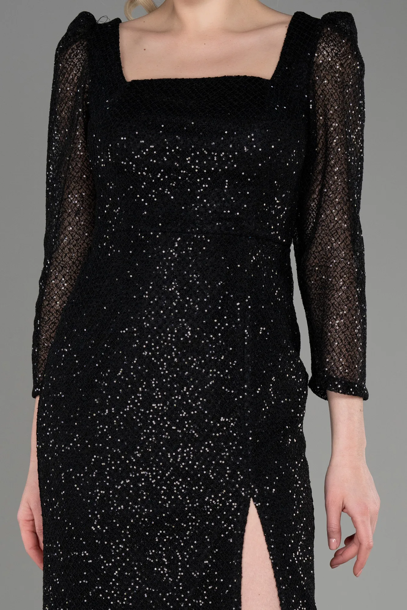 Black-Midi Scaly Night Dress ABK1936