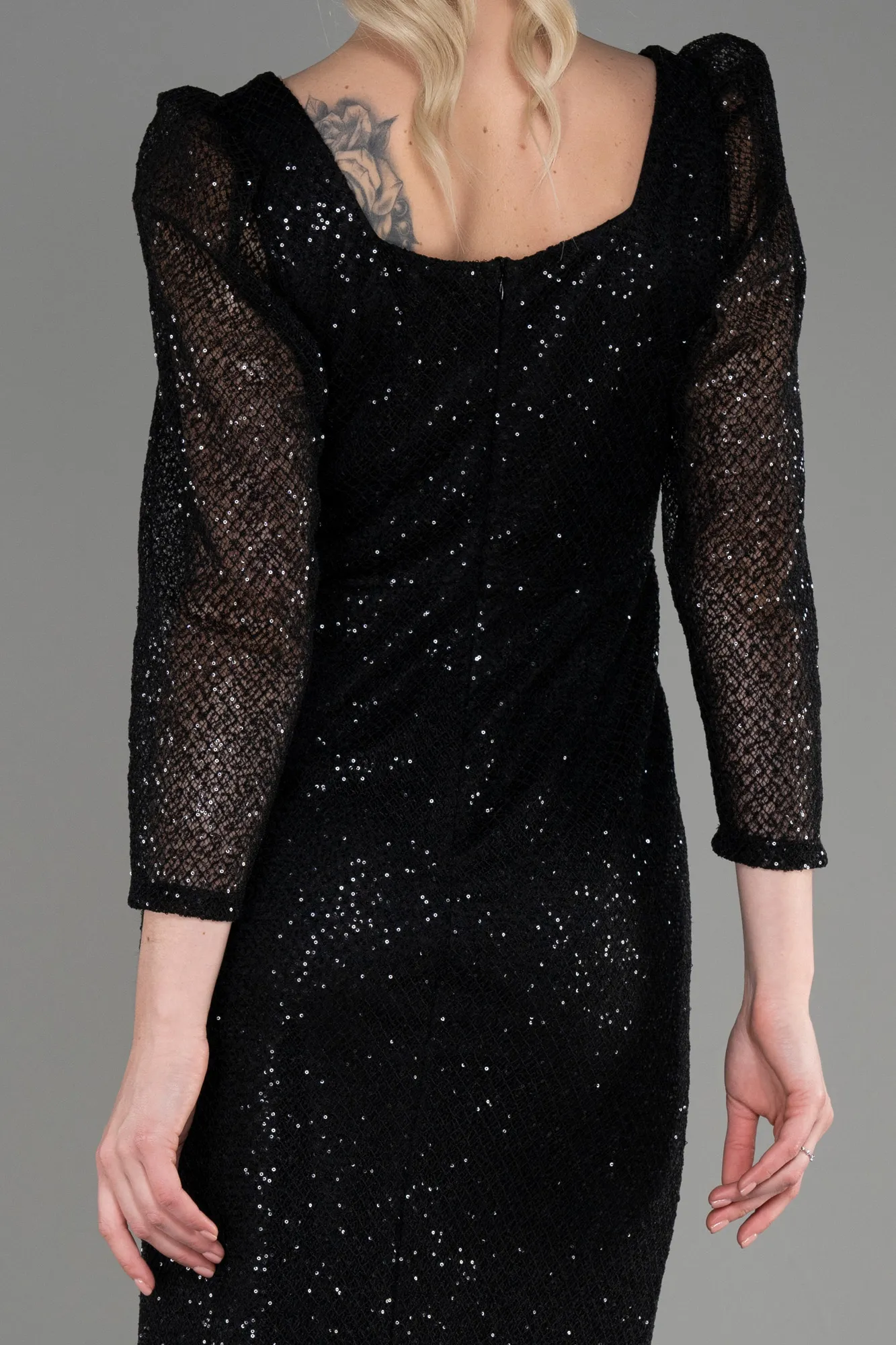 Black-Midi Scaly Night Dress ABK1936