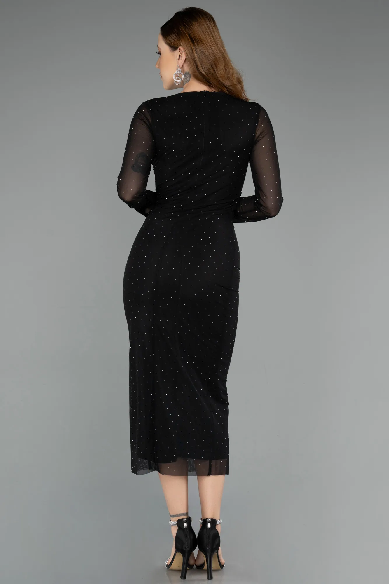 Black-Midi Stony Cocktail Dress ABK2492