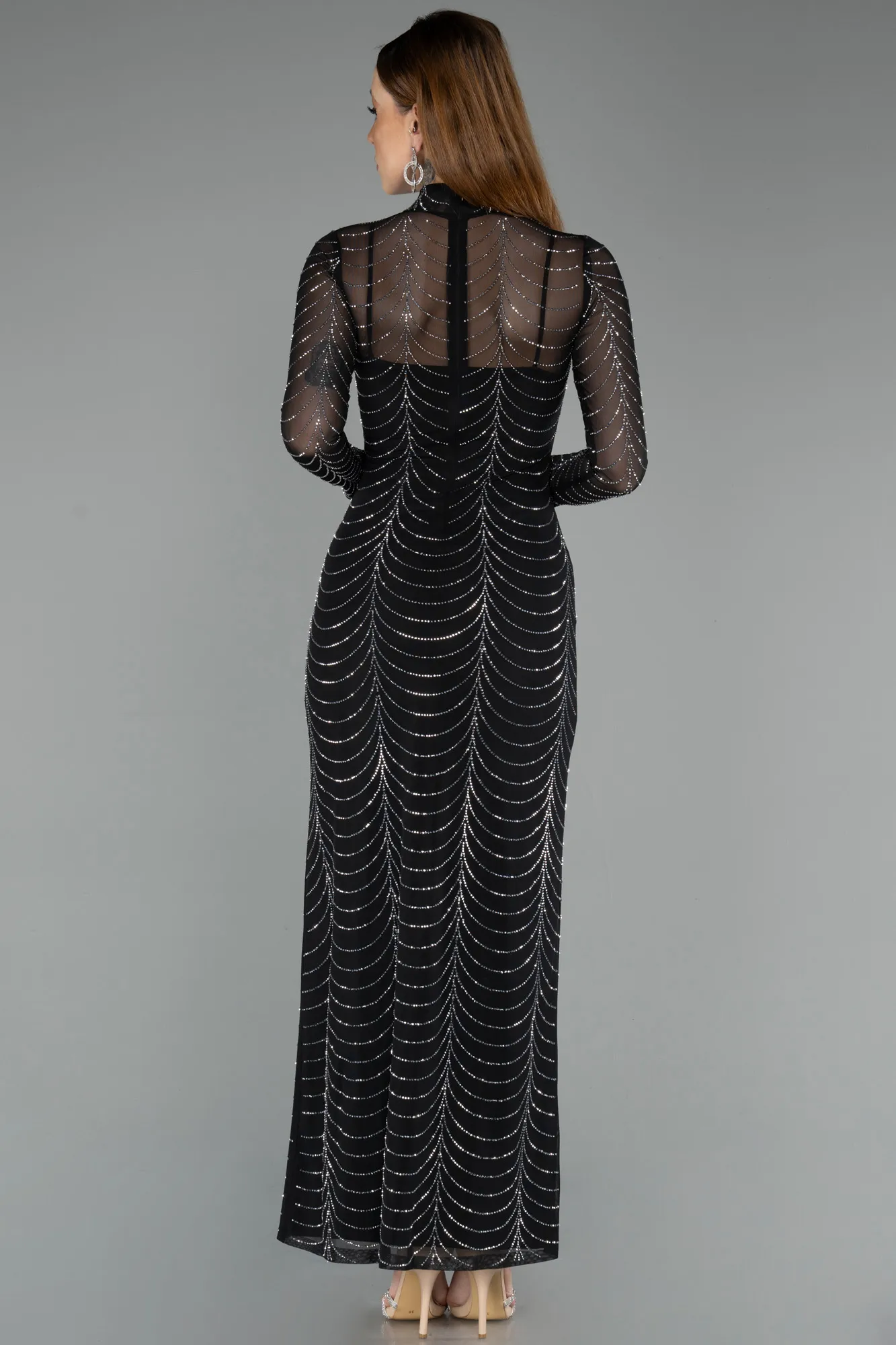 Black-Midi Stony Evening Dress ABK2496