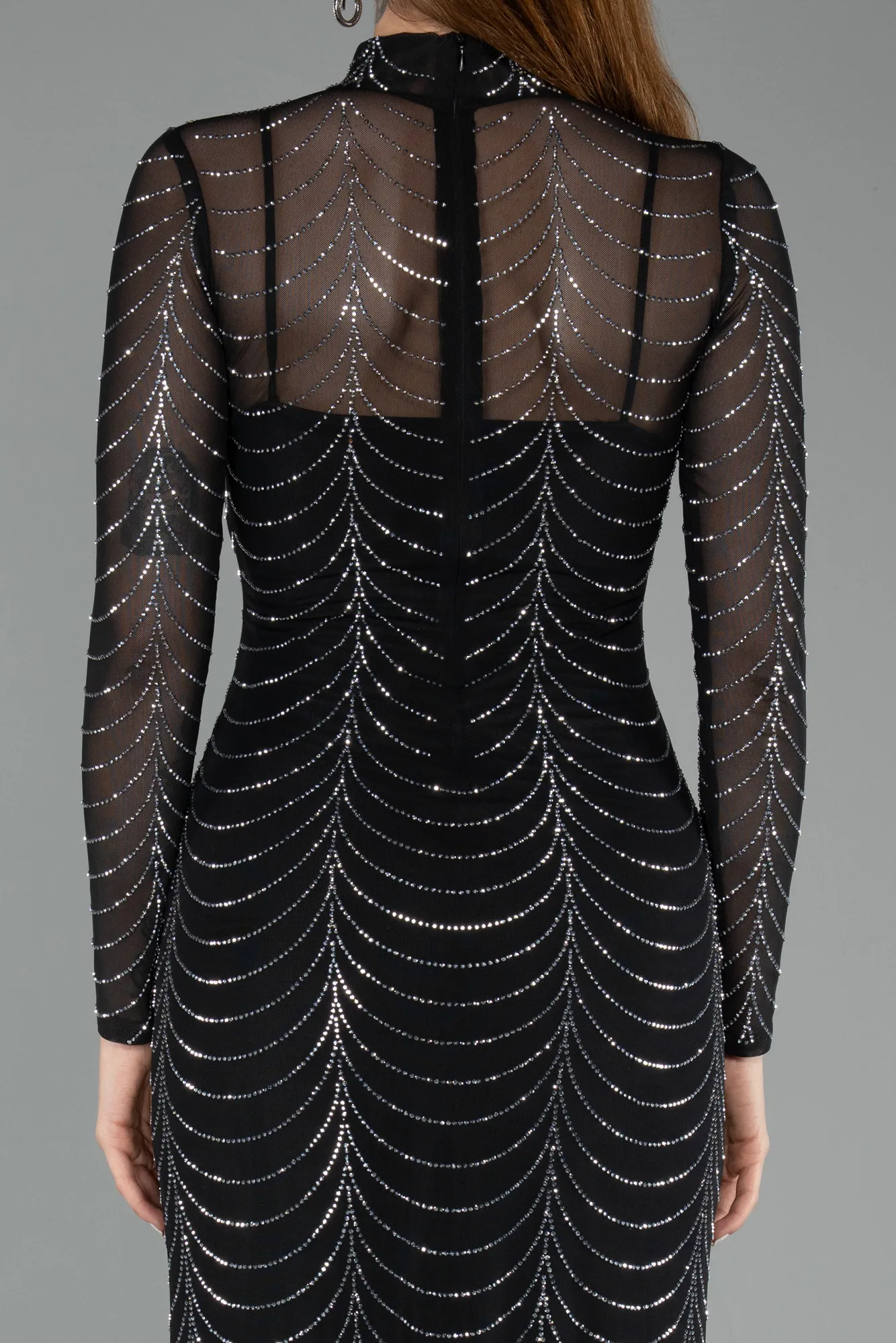 Black-Midi Stony Evening Dress ABK2496