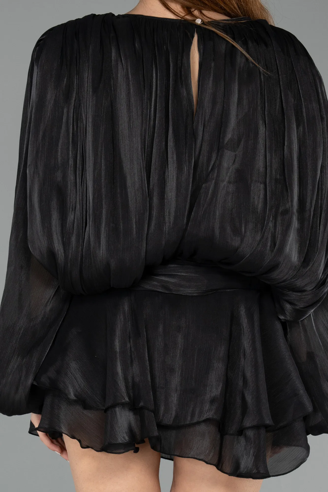 Black-Mini Chiffon Party Dress ABK2499