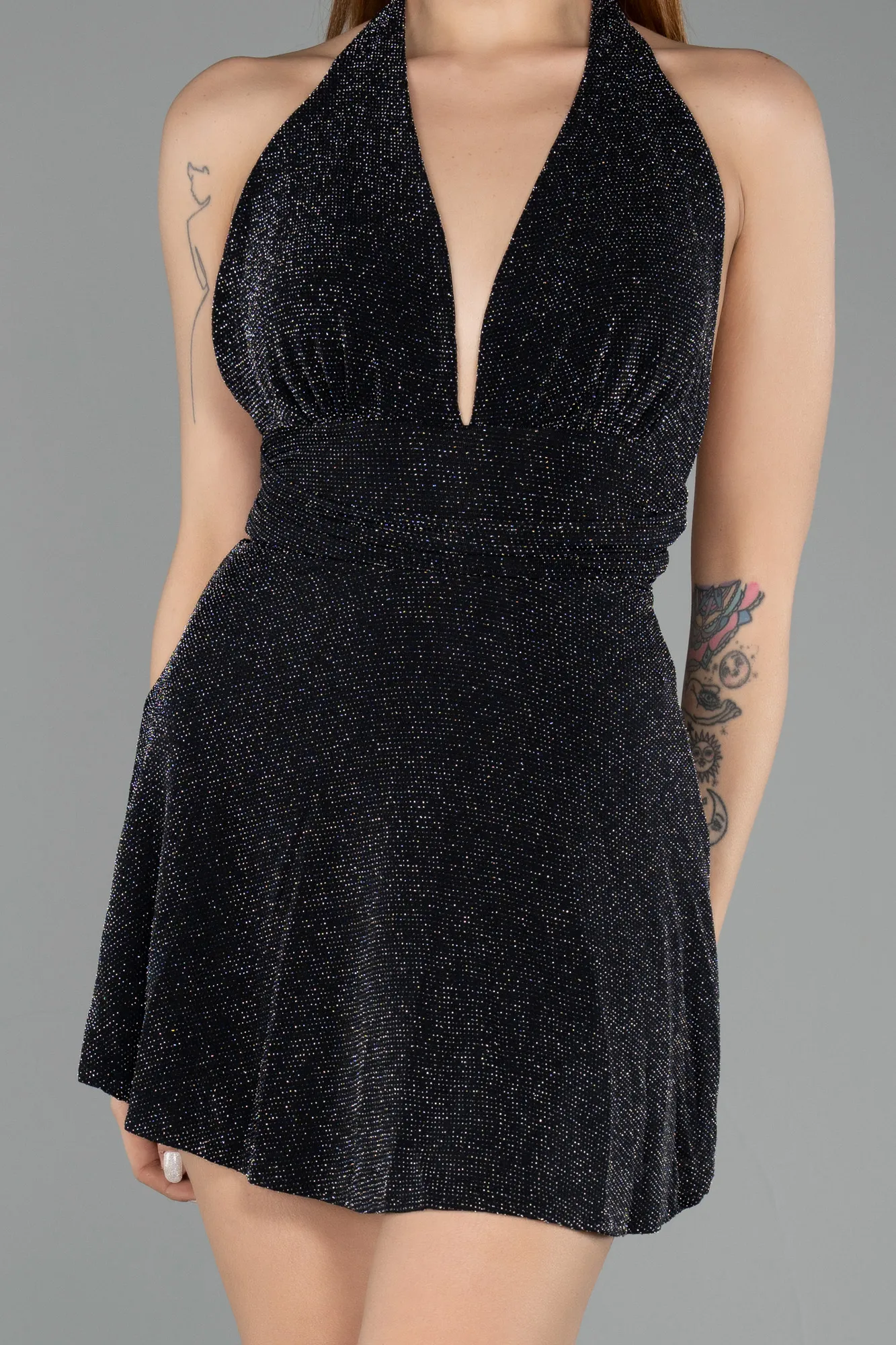 Black-Mini Cocktail Dress ABK2490