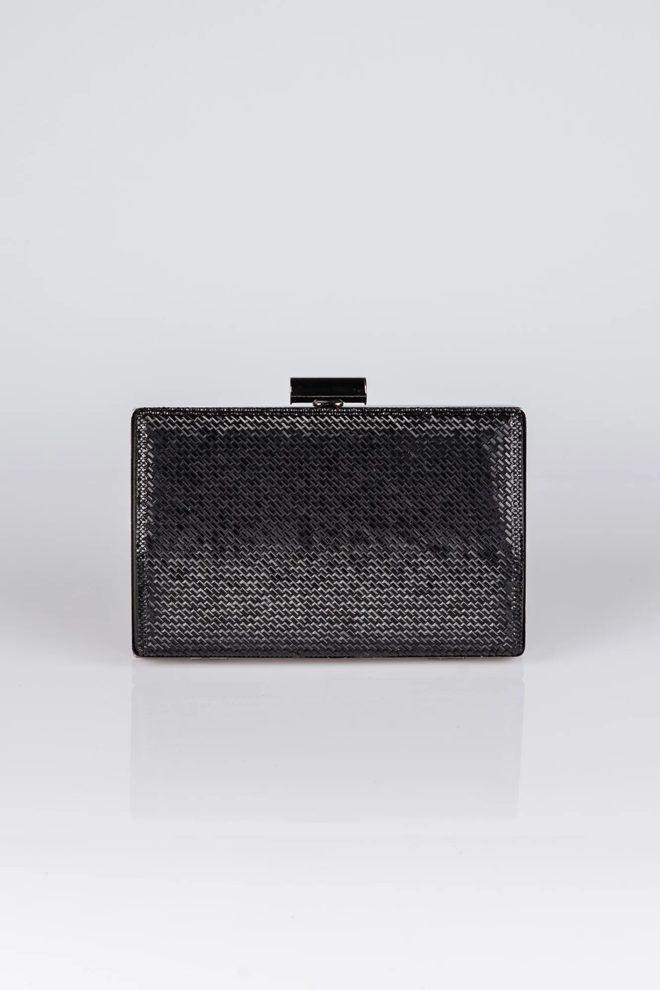 Black-Plaster Fabric Box Bag V335