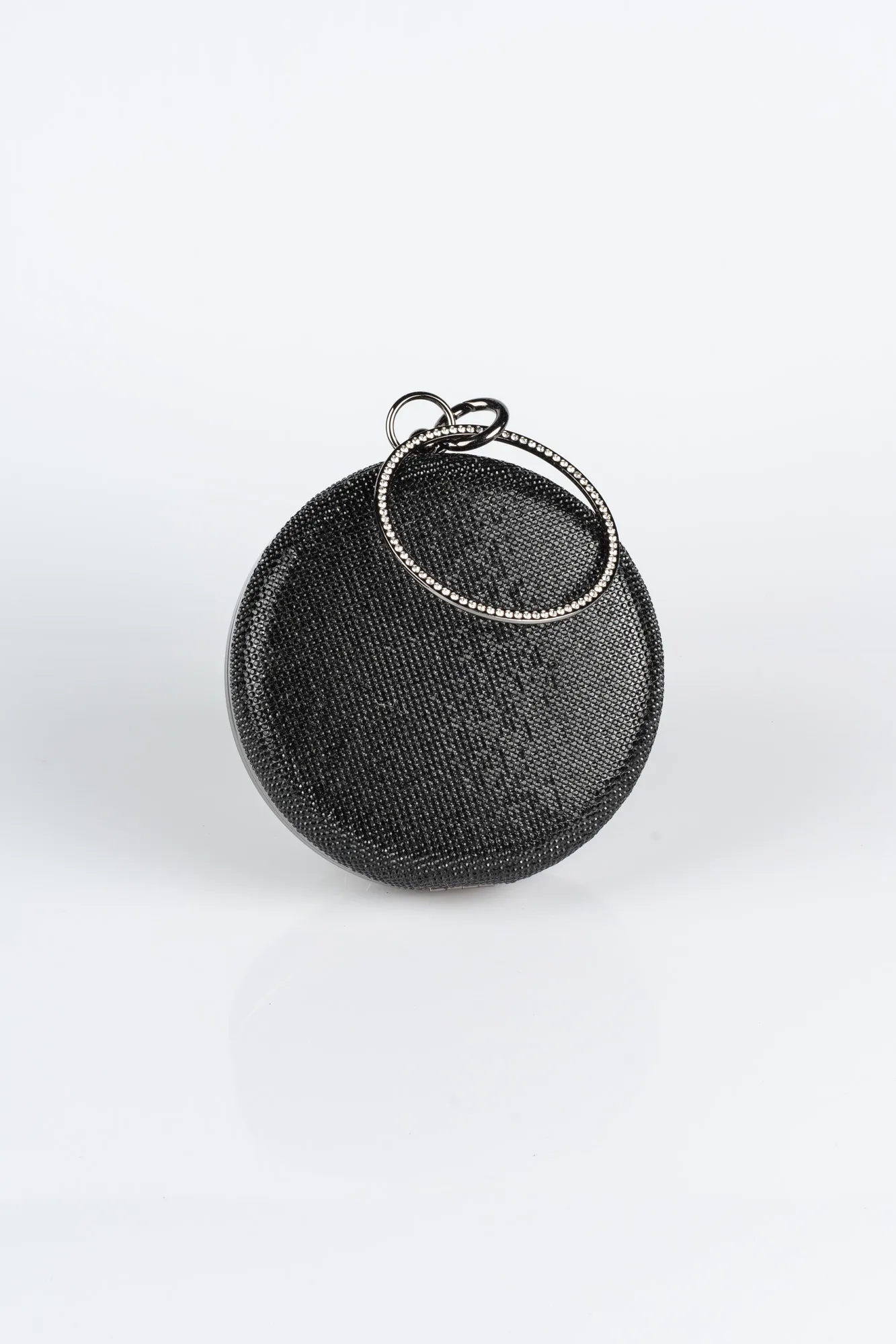 Black-Plaster Fabric Box Bag V364