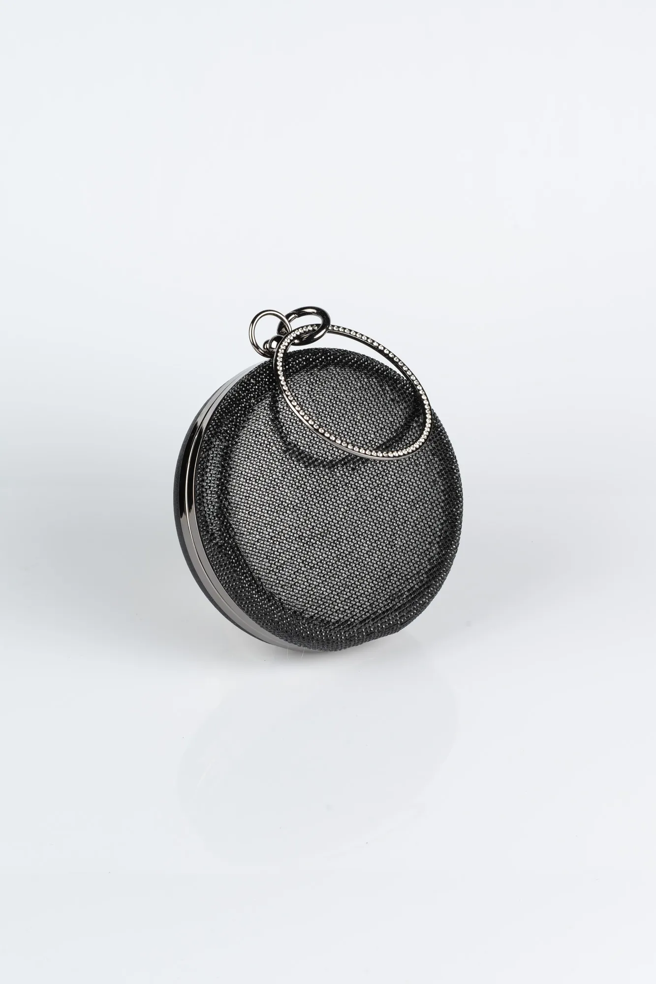 Black-Plaster Fabric Box Bag V364