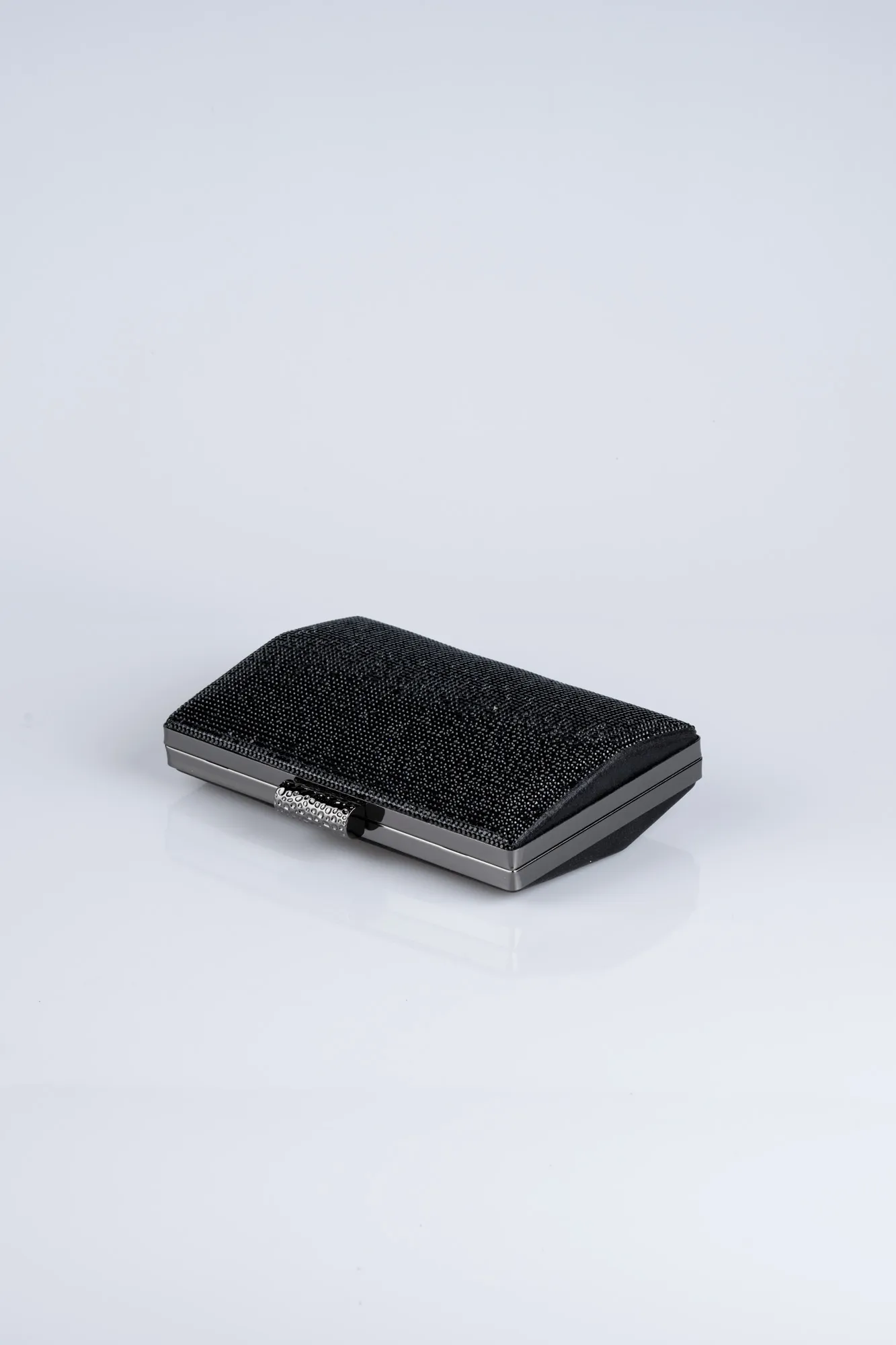 Black-Plaster Fabric Box Bag V366