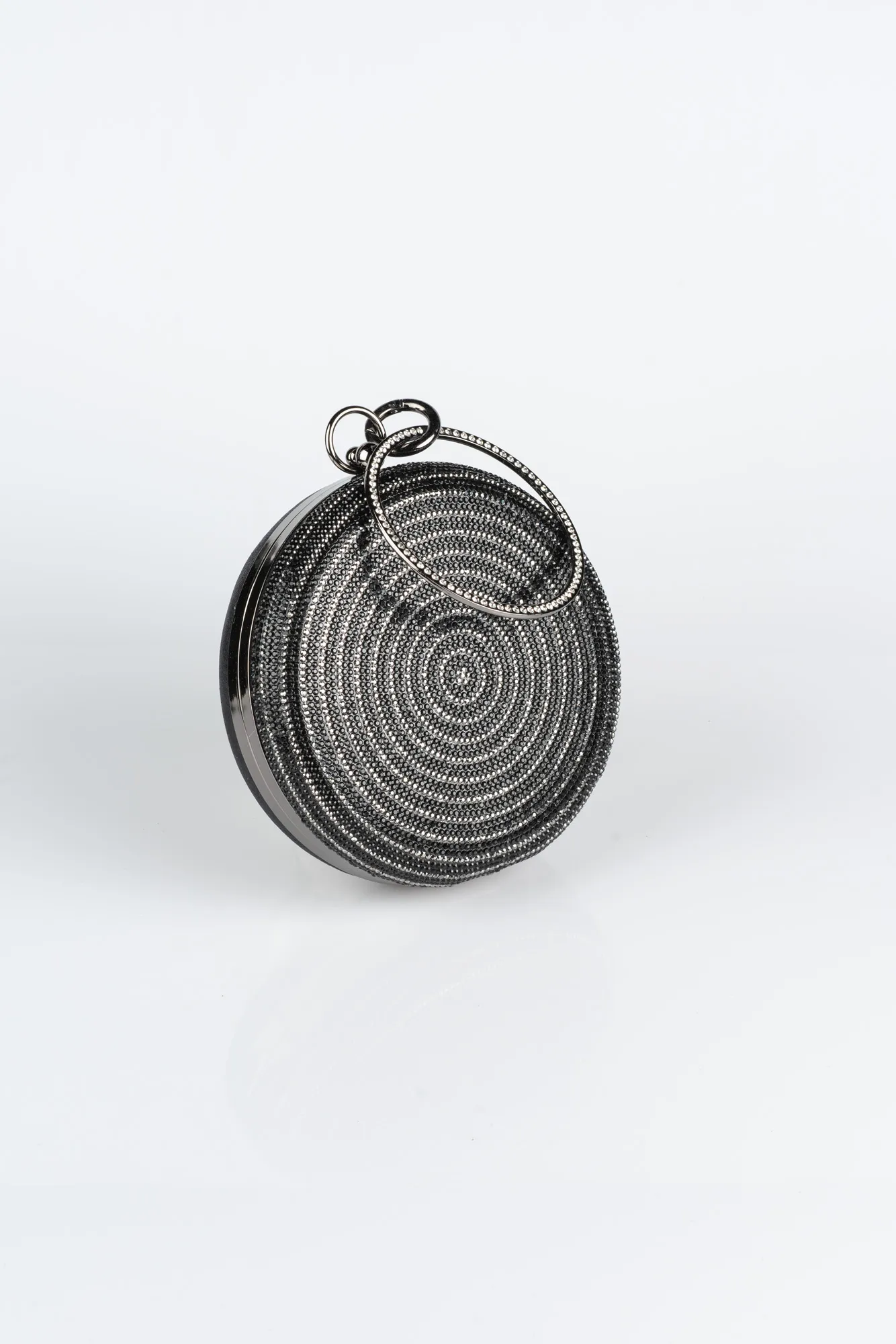 Black-Plaster Fabric Box Bag V371