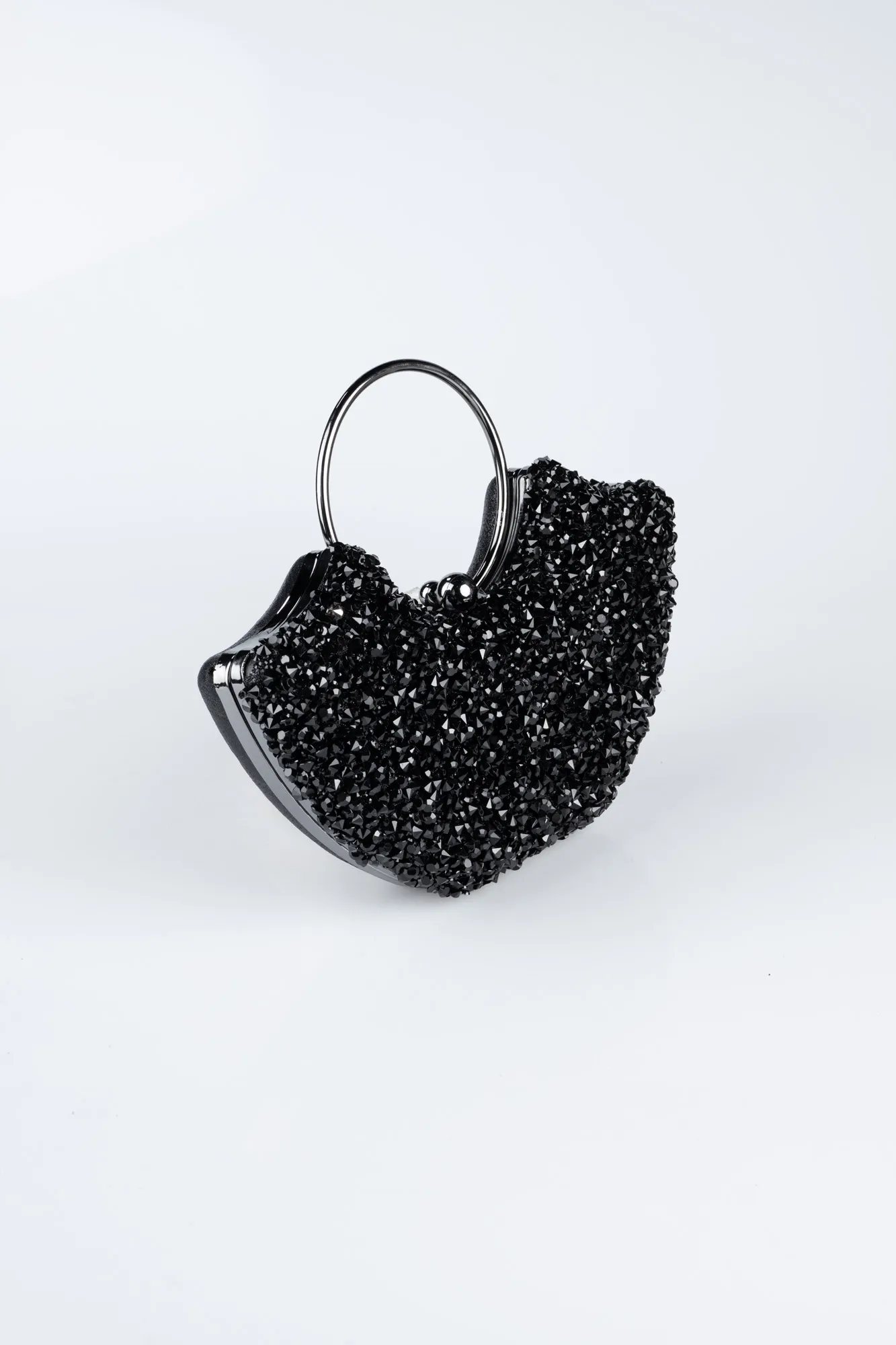 Black-Plaster Fabric Evening Bag SH850
