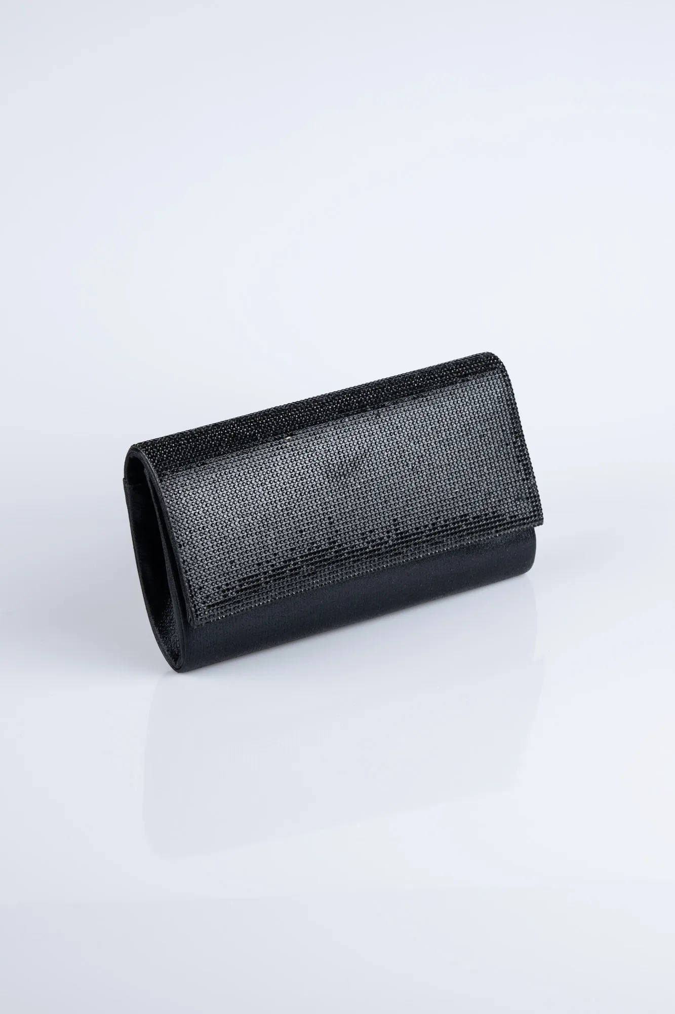 Black-Plaster Fabric Evening Bag V449