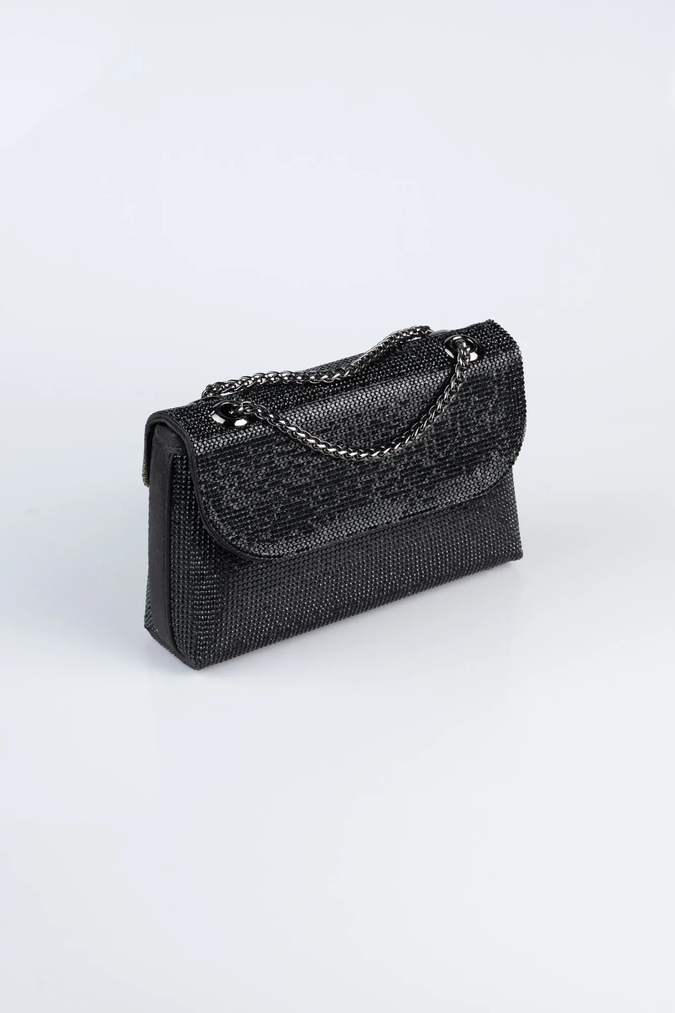 Black-Plaster Fabric Night Bag V934