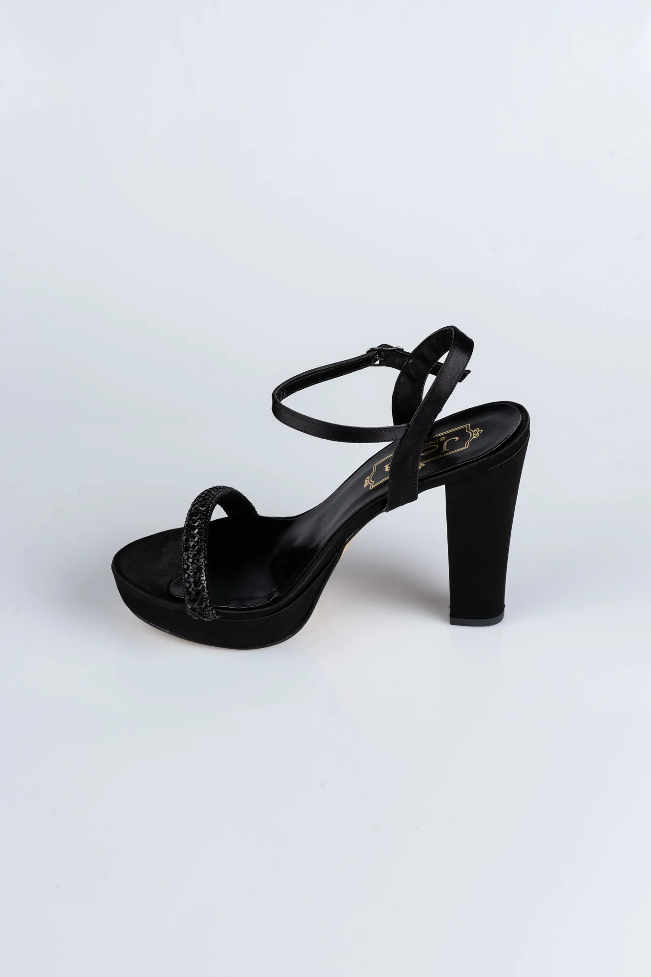 Black-Satin Platform Heel MJ5159