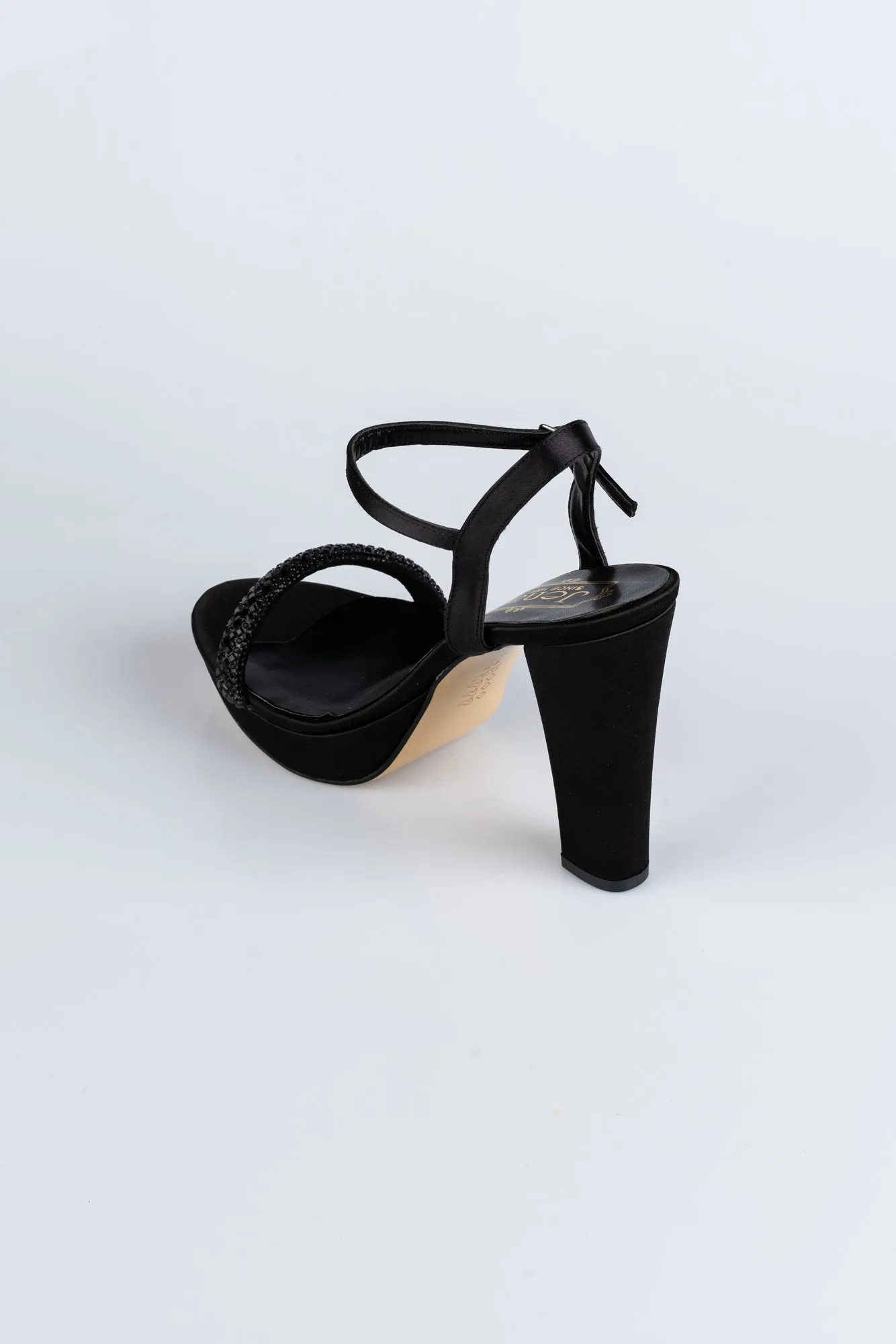 Black-Satin Platform Heel MJ5159