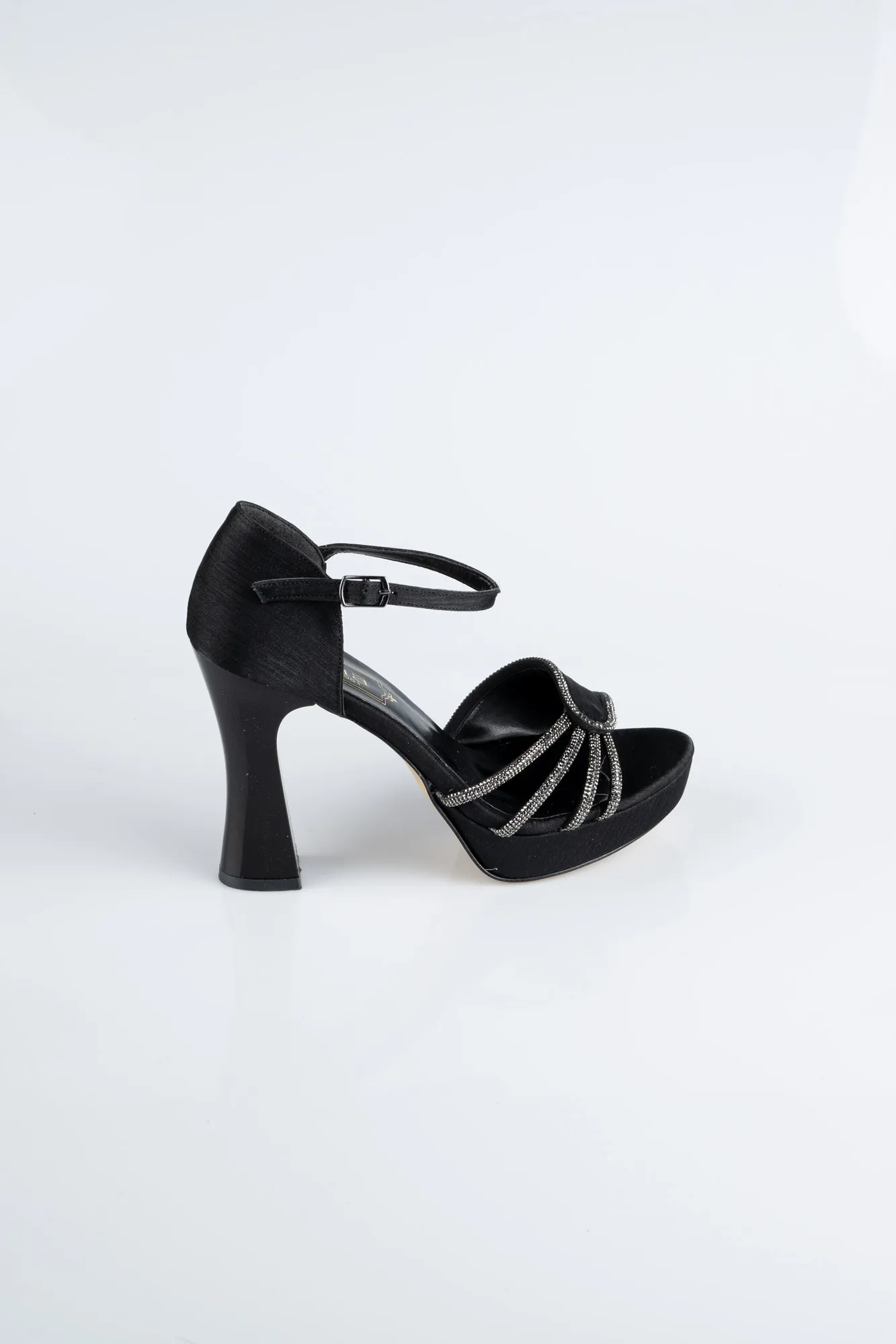 Black-Satin Platform Heel MJS3409