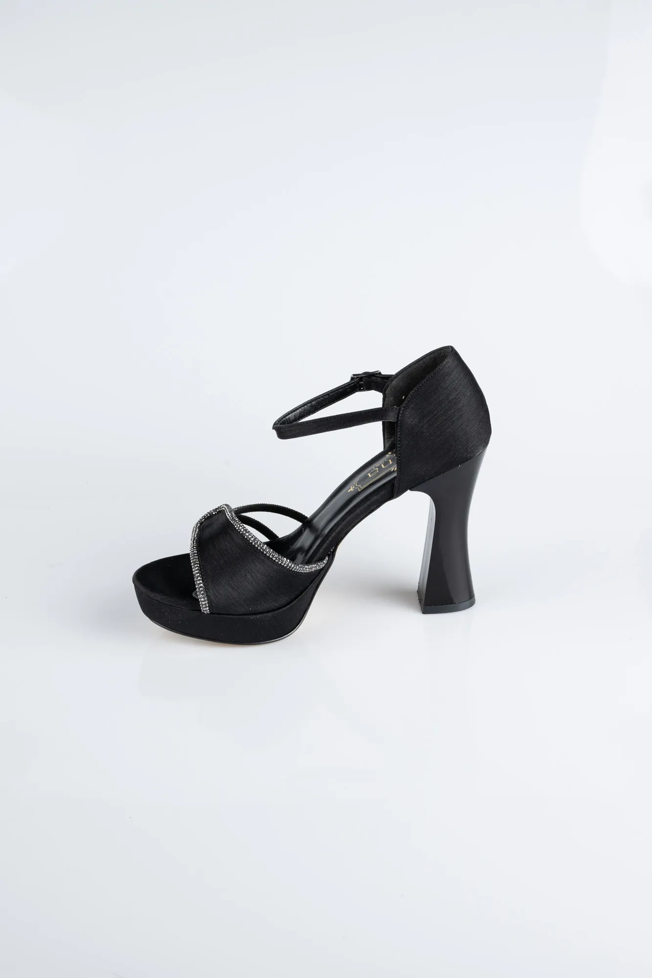 Black-Satin Platform Heel MJS3409