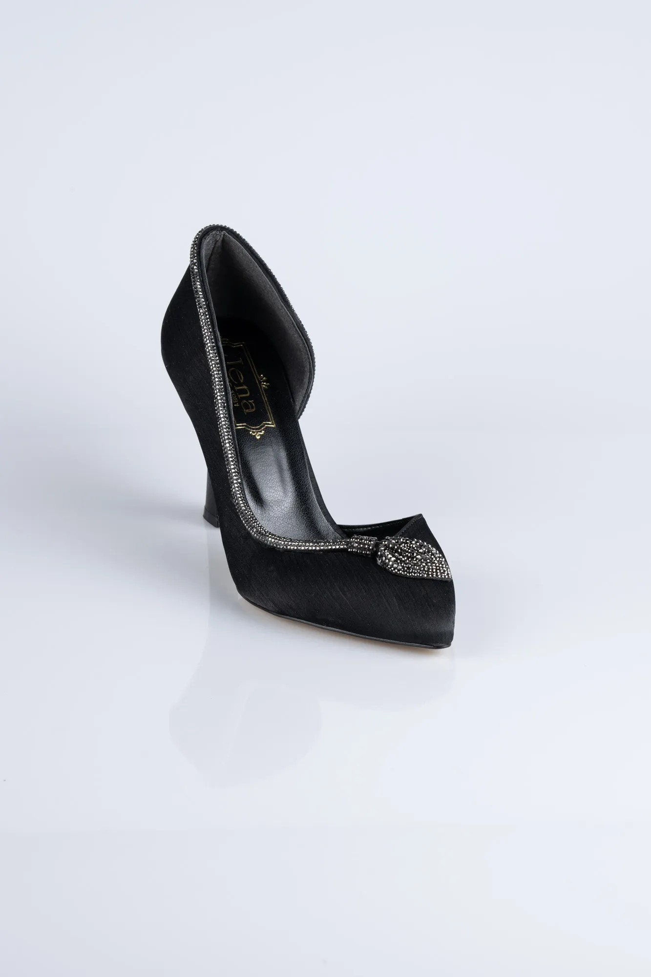 Black-Satin Stiletto MJ8008