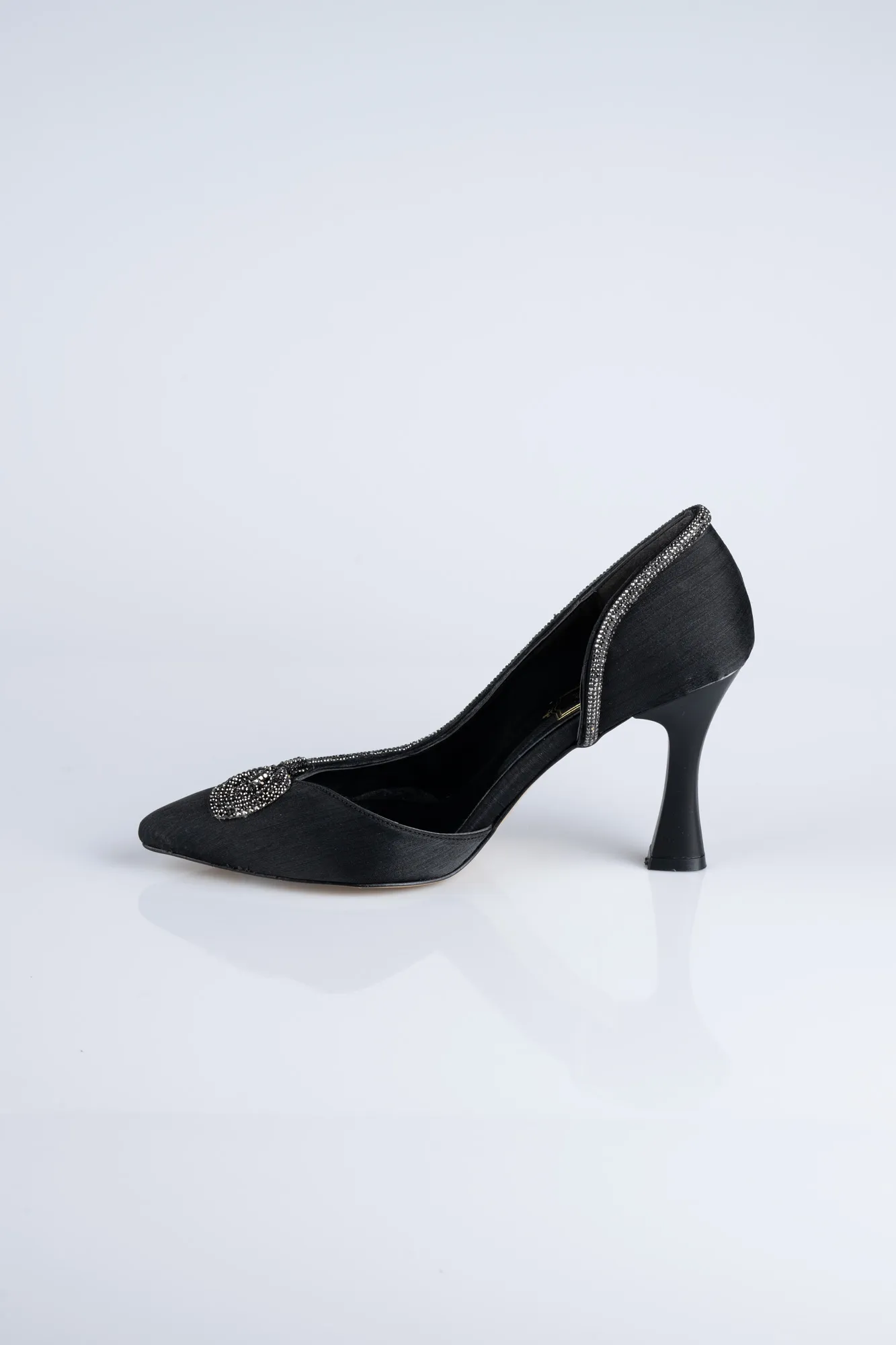 Black-Satin Stiletto MJ8008