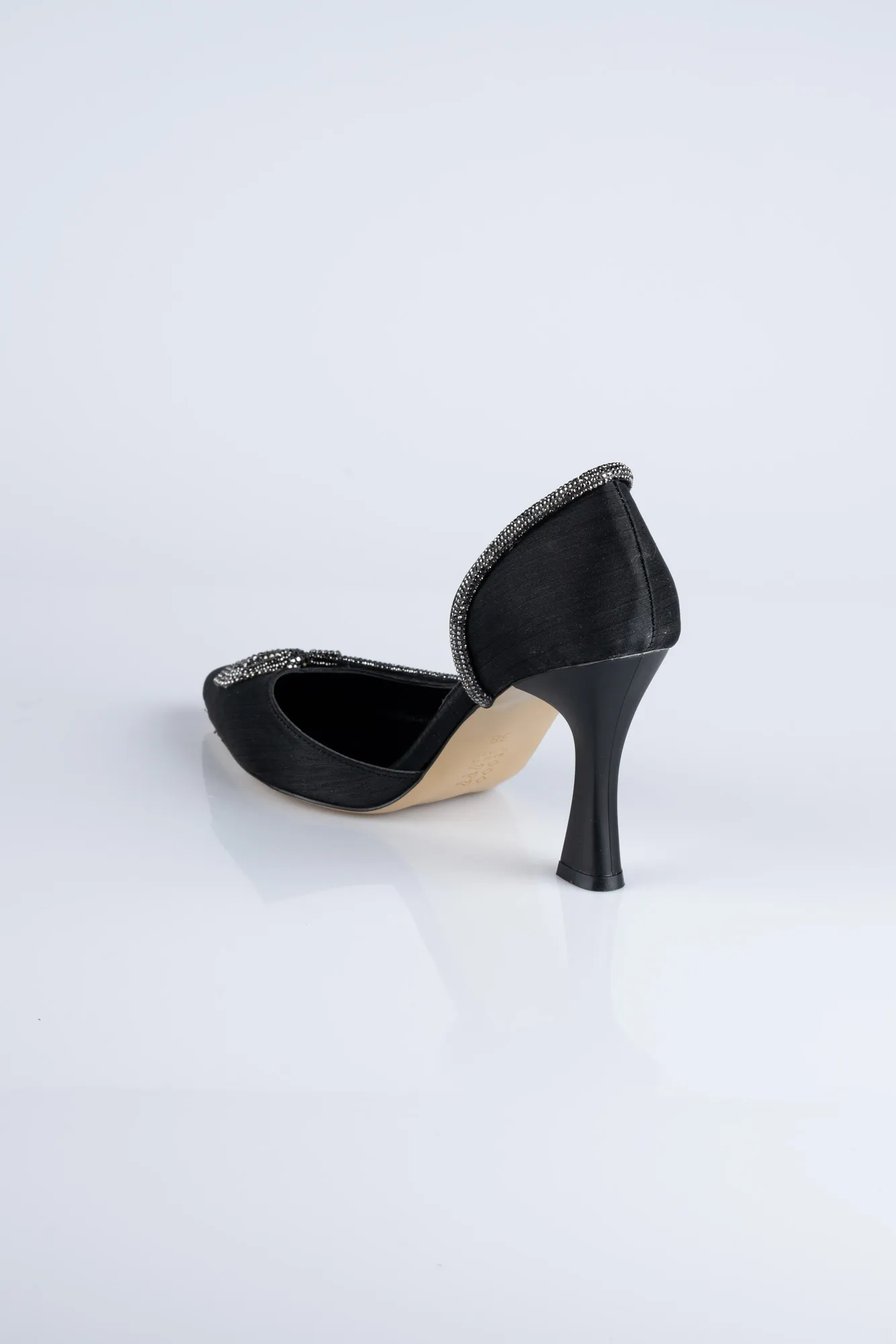 Black-Satin Stiletto MJ8008