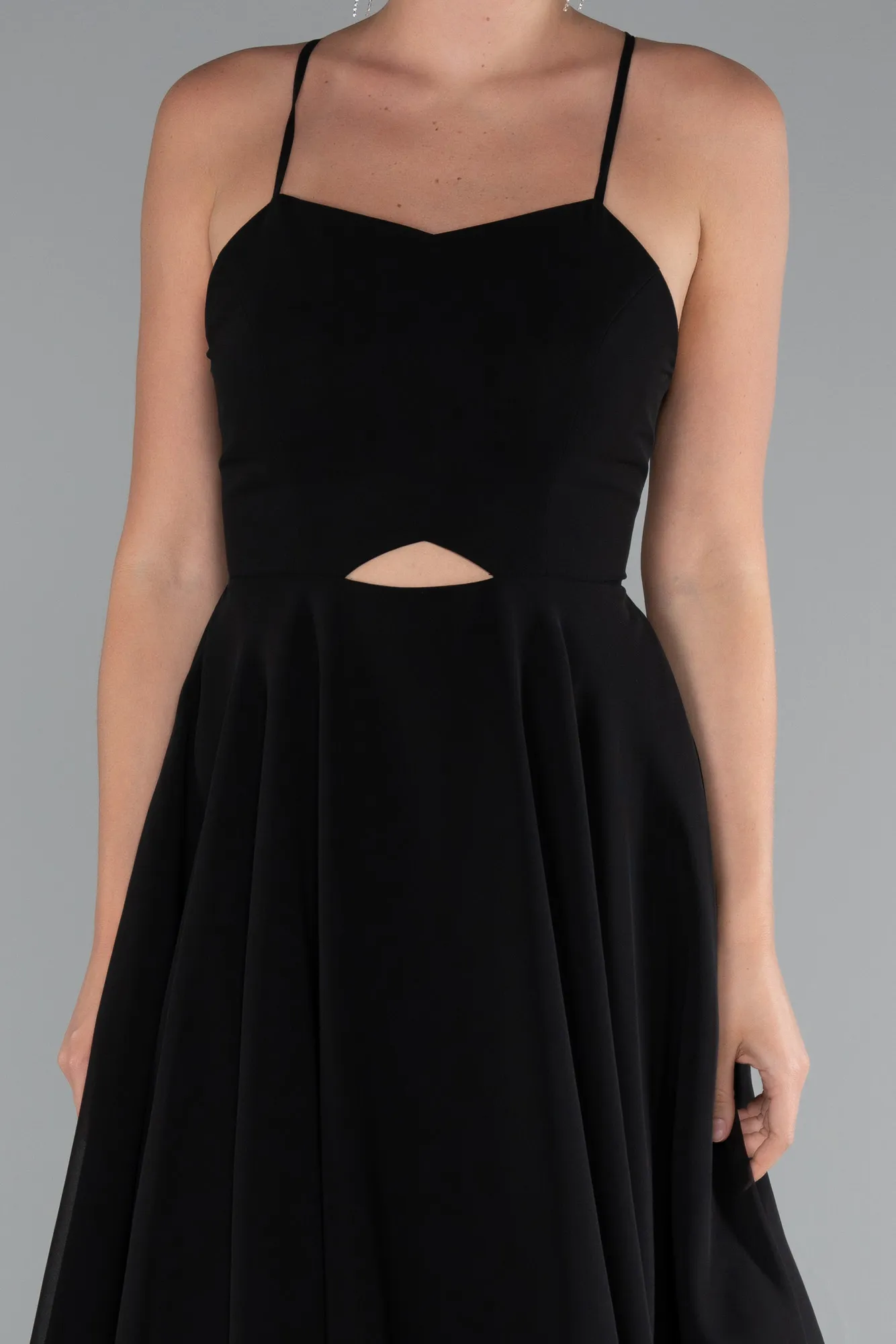Black-Short Chiffon Cocktail Dress ABK2358