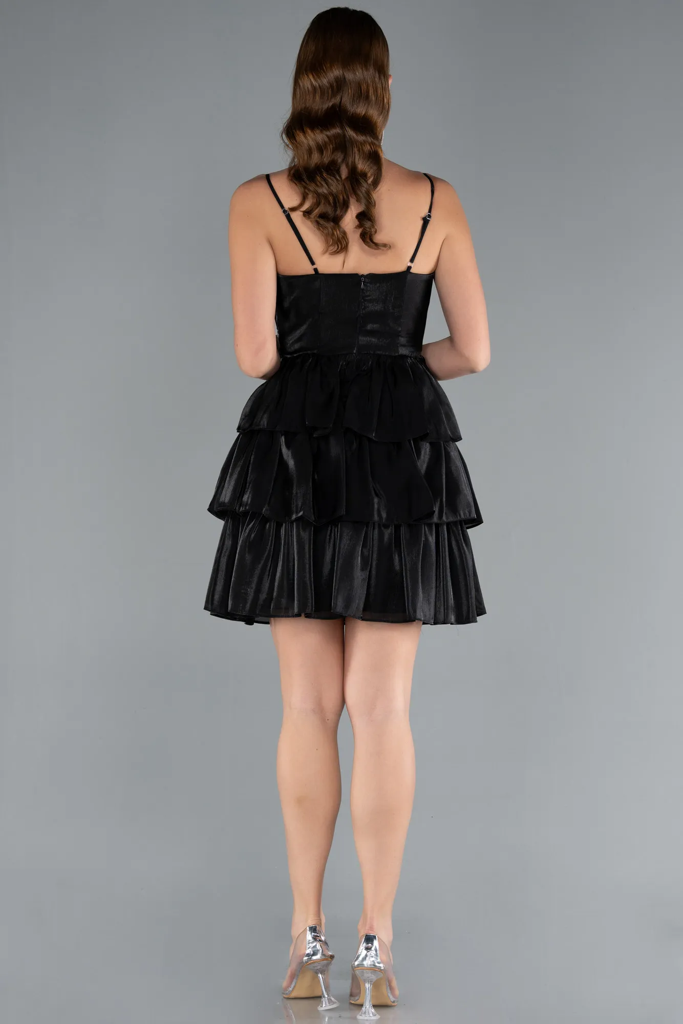Black-Short Chiffon Party Dress ABK2313