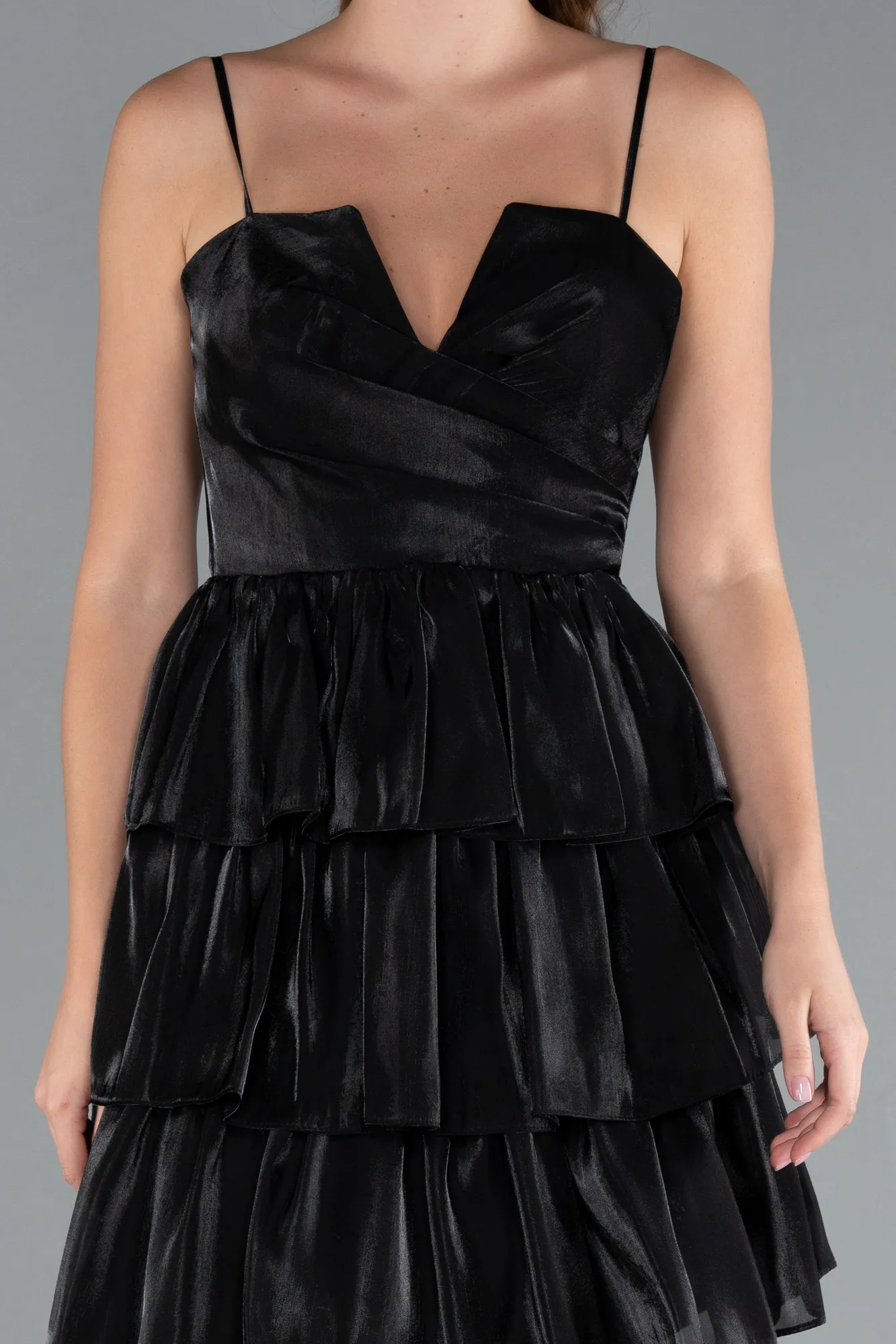 Black-Short Chiffon Party Dress ABK2313