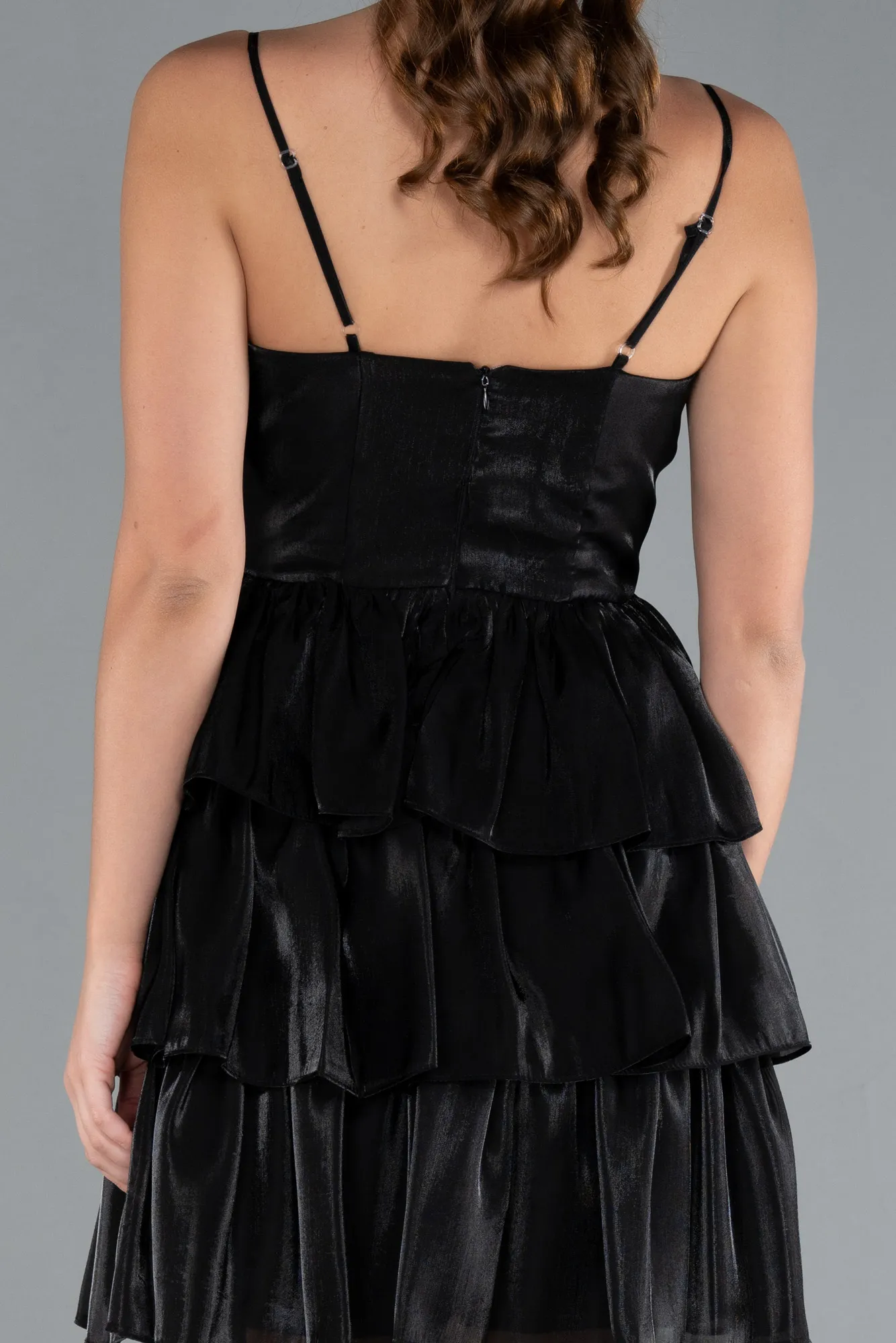 Black-Short Chiffon Party Dress ABK2313