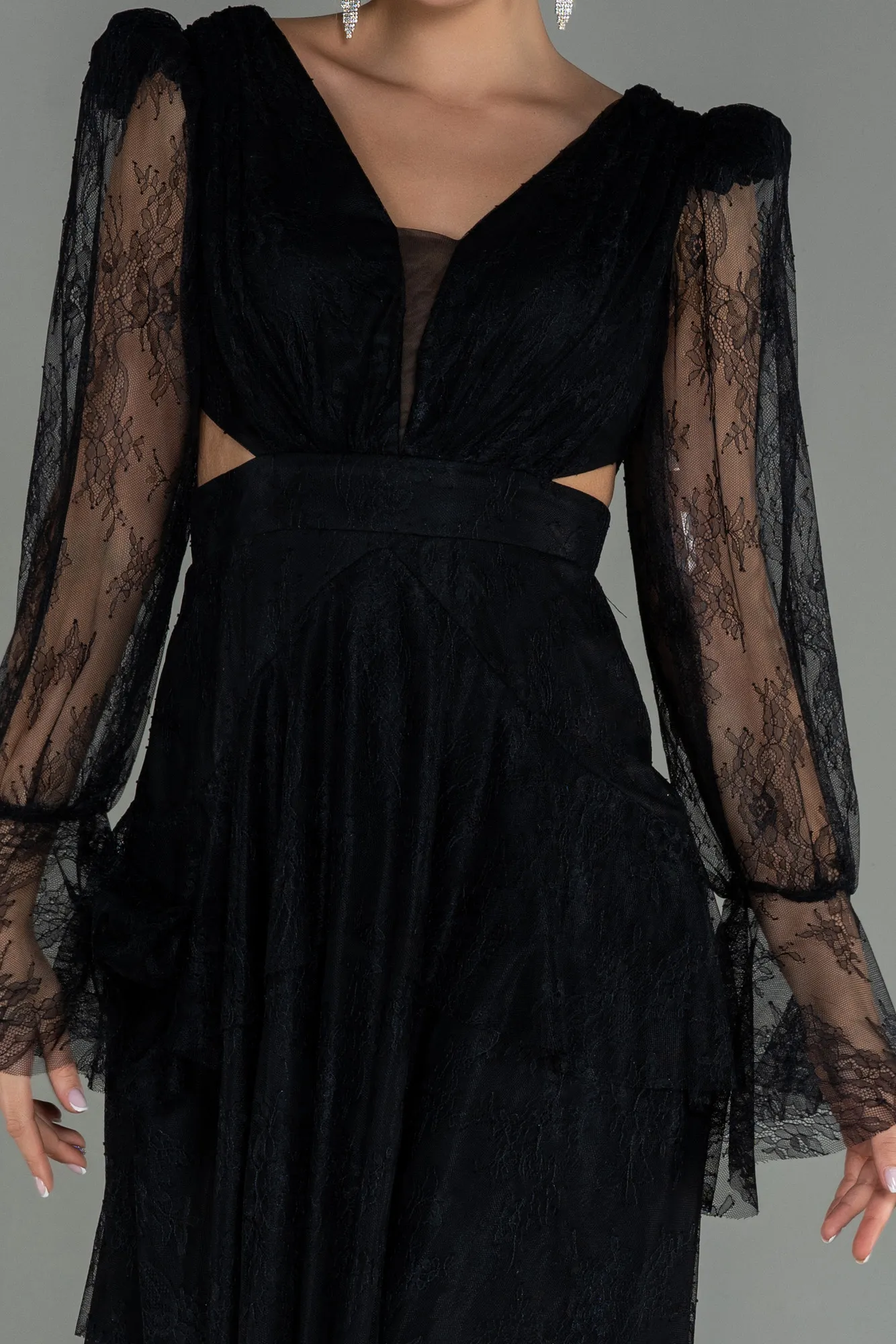 Black-Short Dantelle Invitation Dress ABK1699