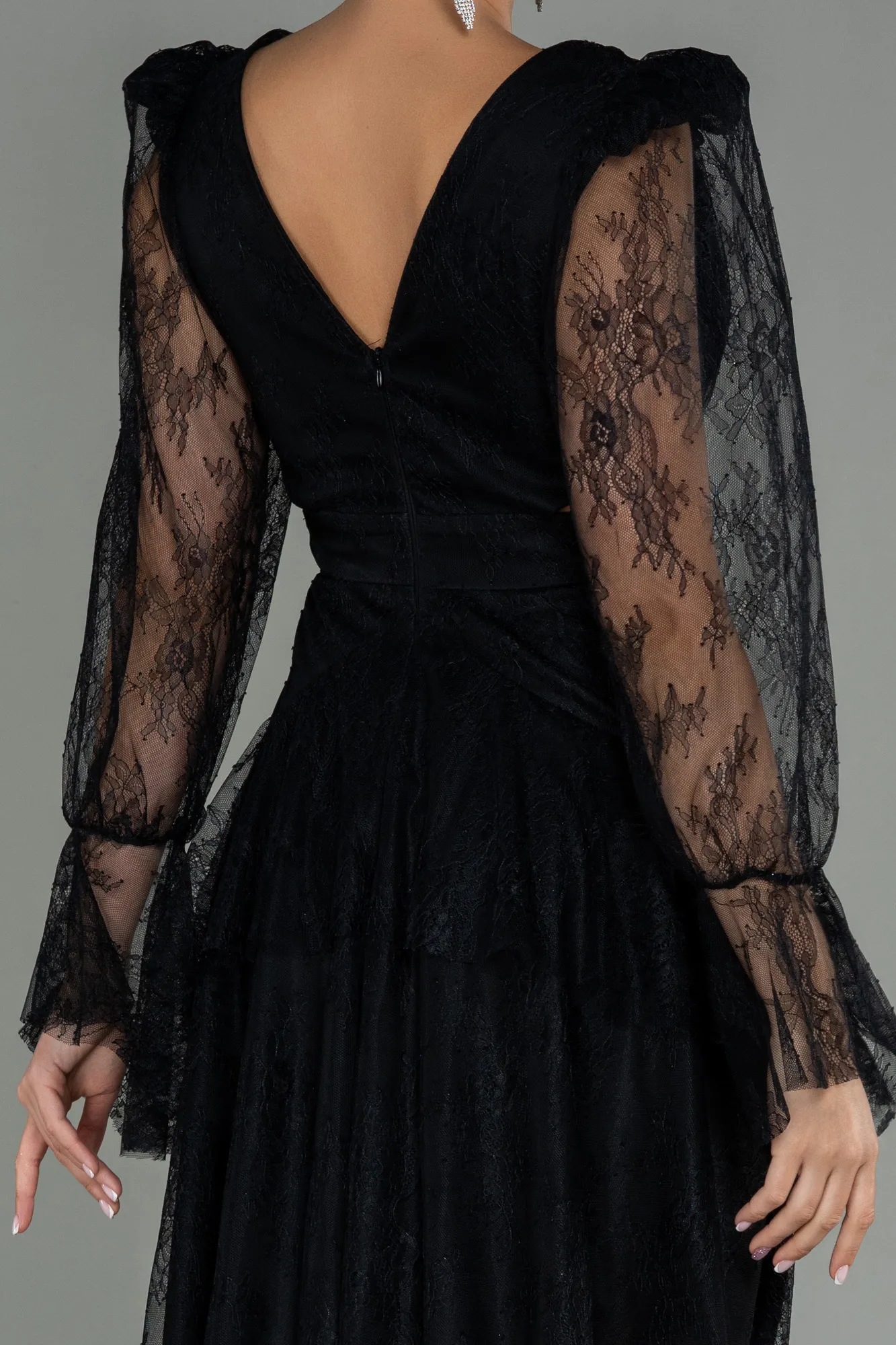 Black-Short Dantelle Invitation Dress ABK1699