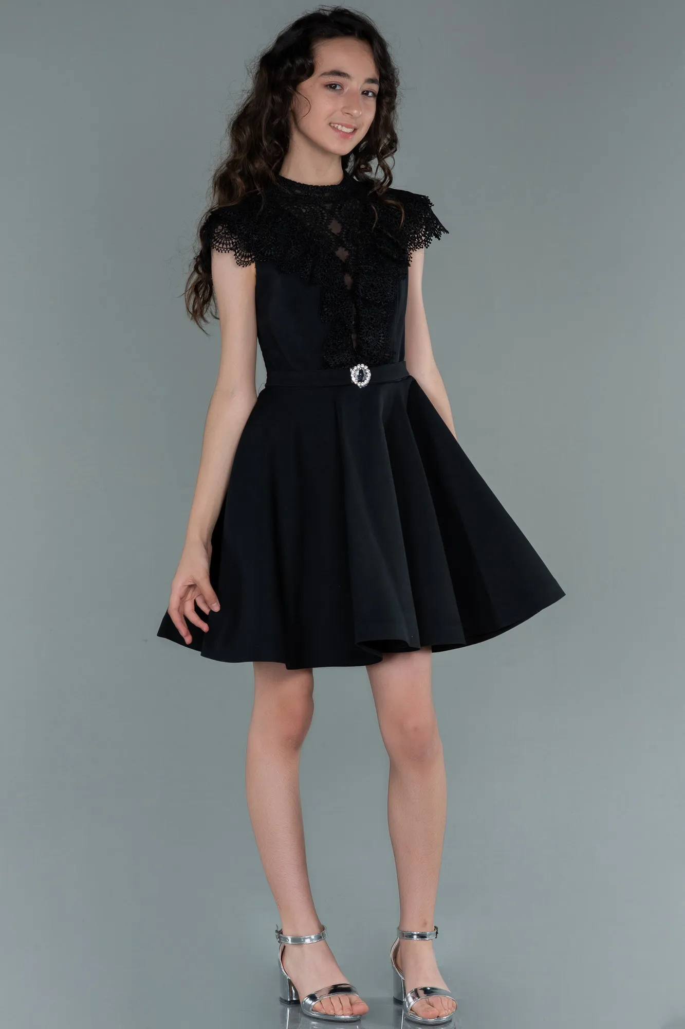 Black-Short Girl Dress ABK1434
