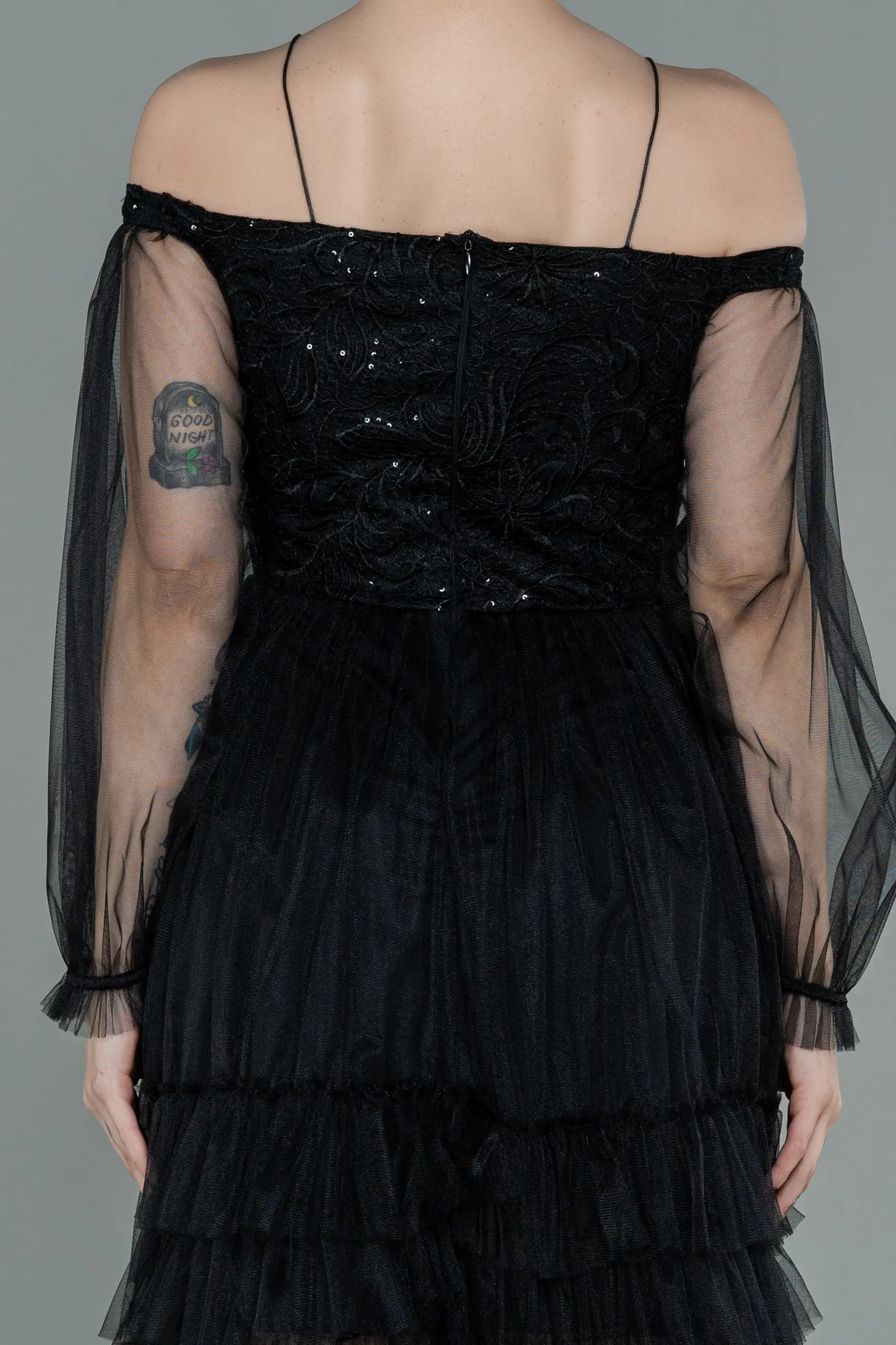 Black-Short Invitation Dress ABK992