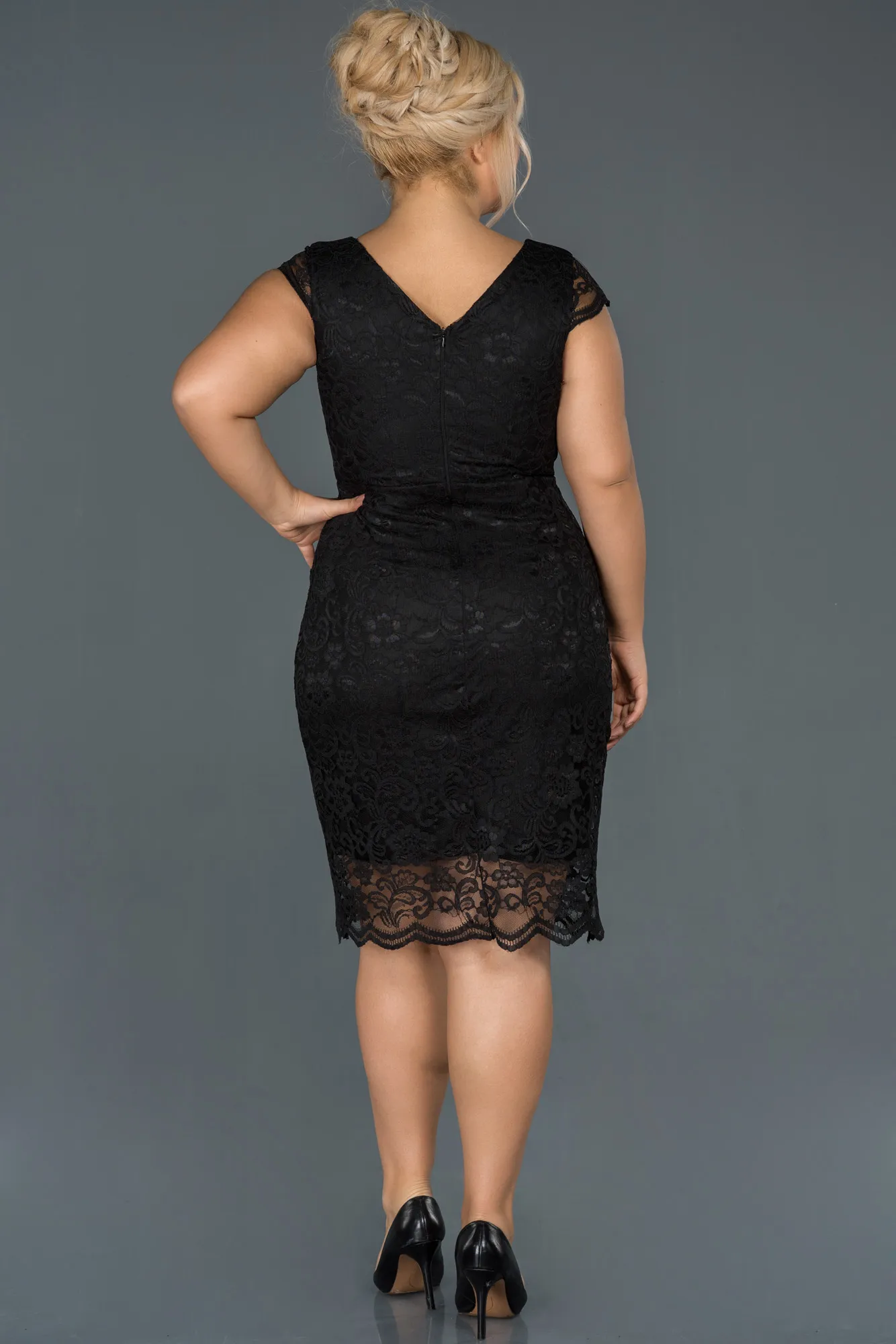 Black-Short Oversized Evening Dress ABK010