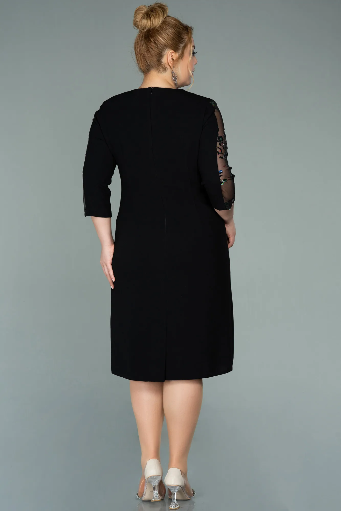 Black-Short Oversized Evening Dress ABK1286