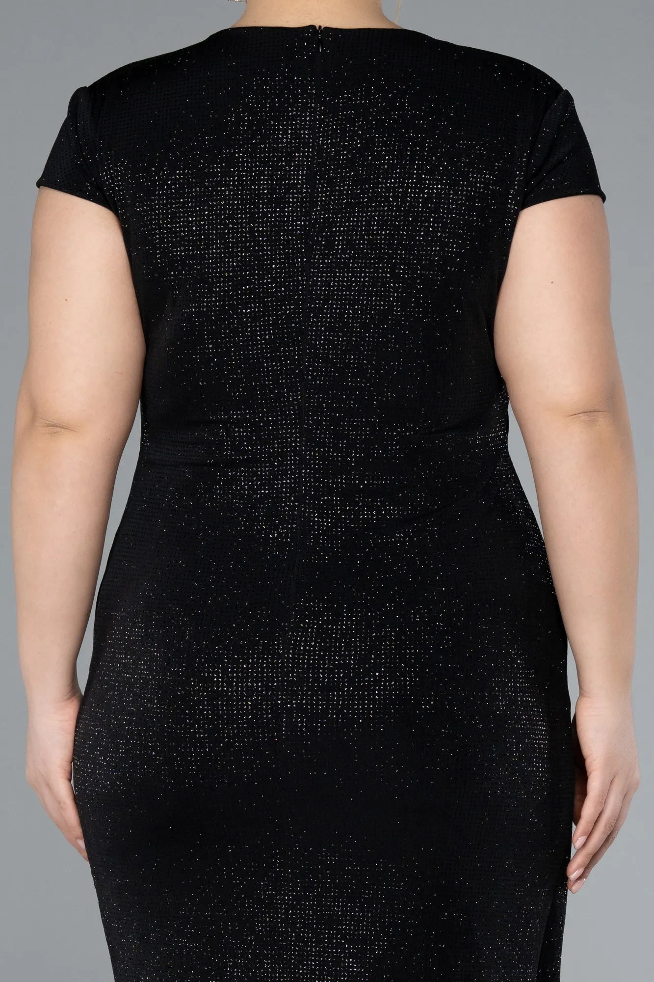 Black-Short Plus Size Cocktail Dress ABK2231