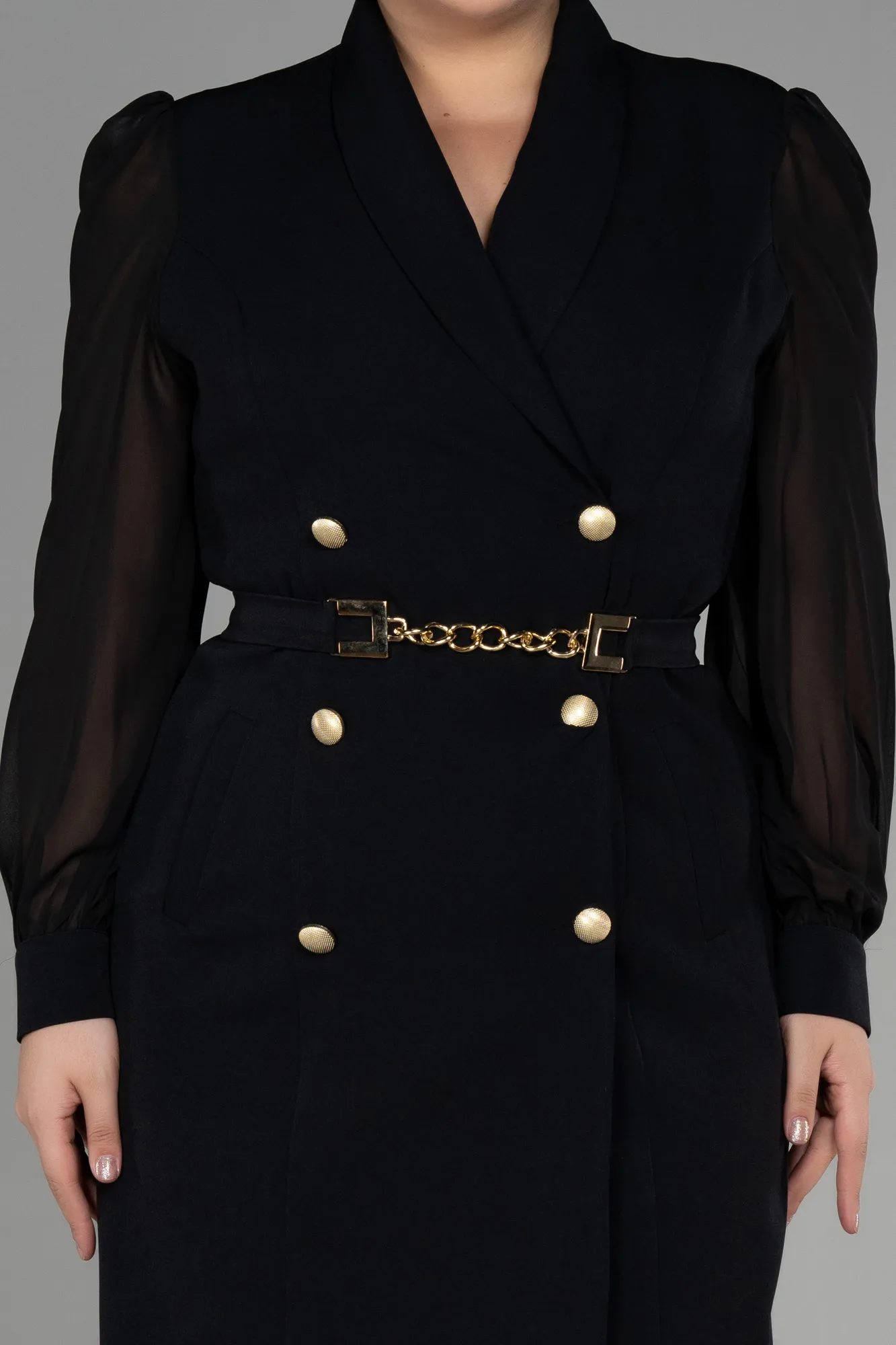 Black-Short Plus Size Invitation Dress ABK1871