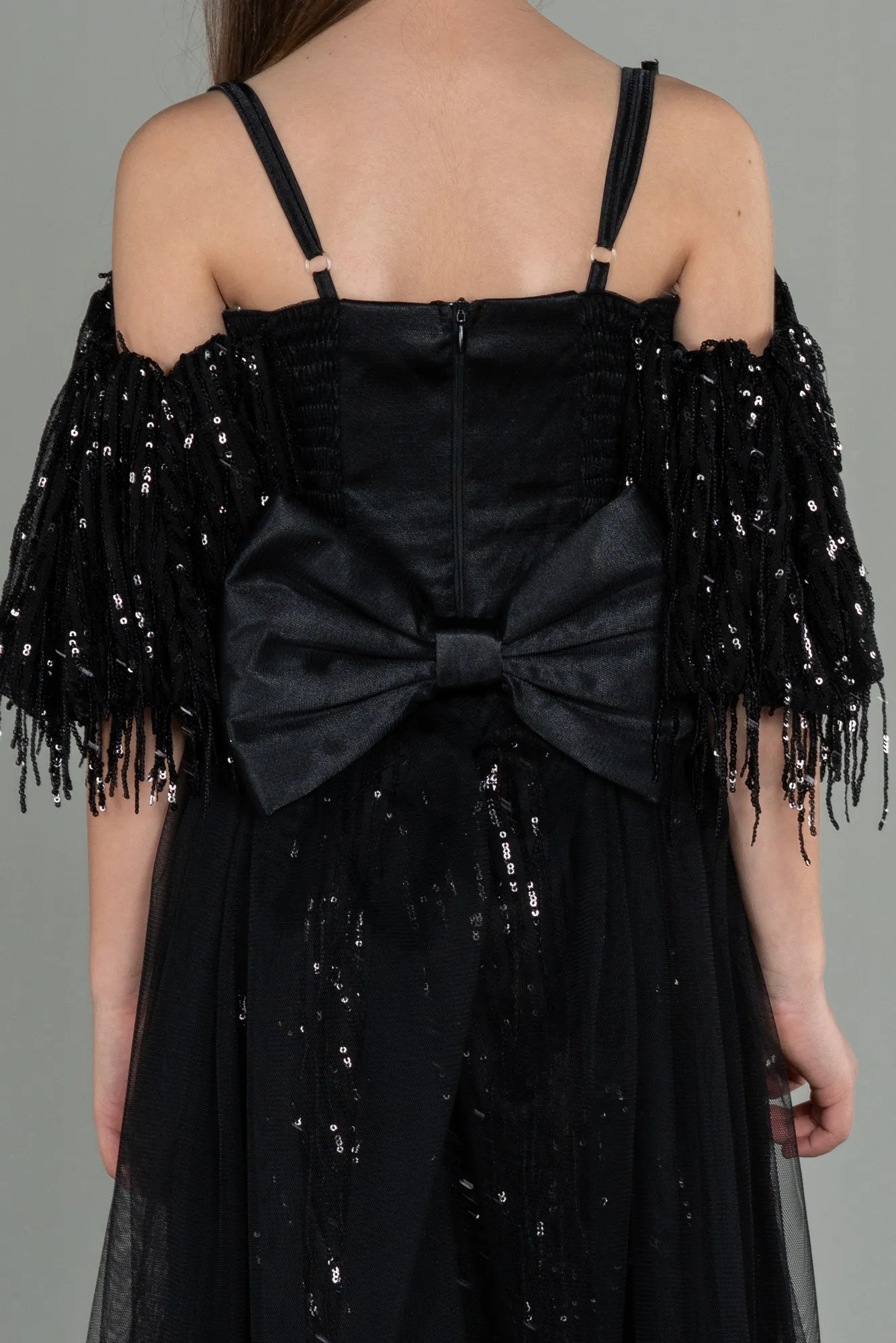 Black-Short Scaly Girl Dress ABK1714