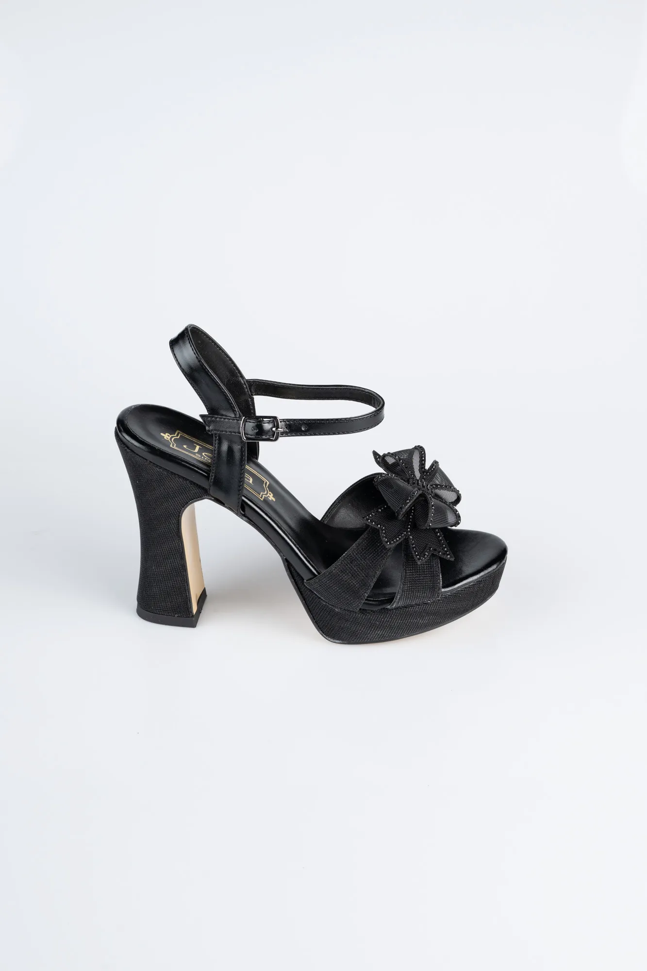 Black-Silvery Evening Shoe MJC2331