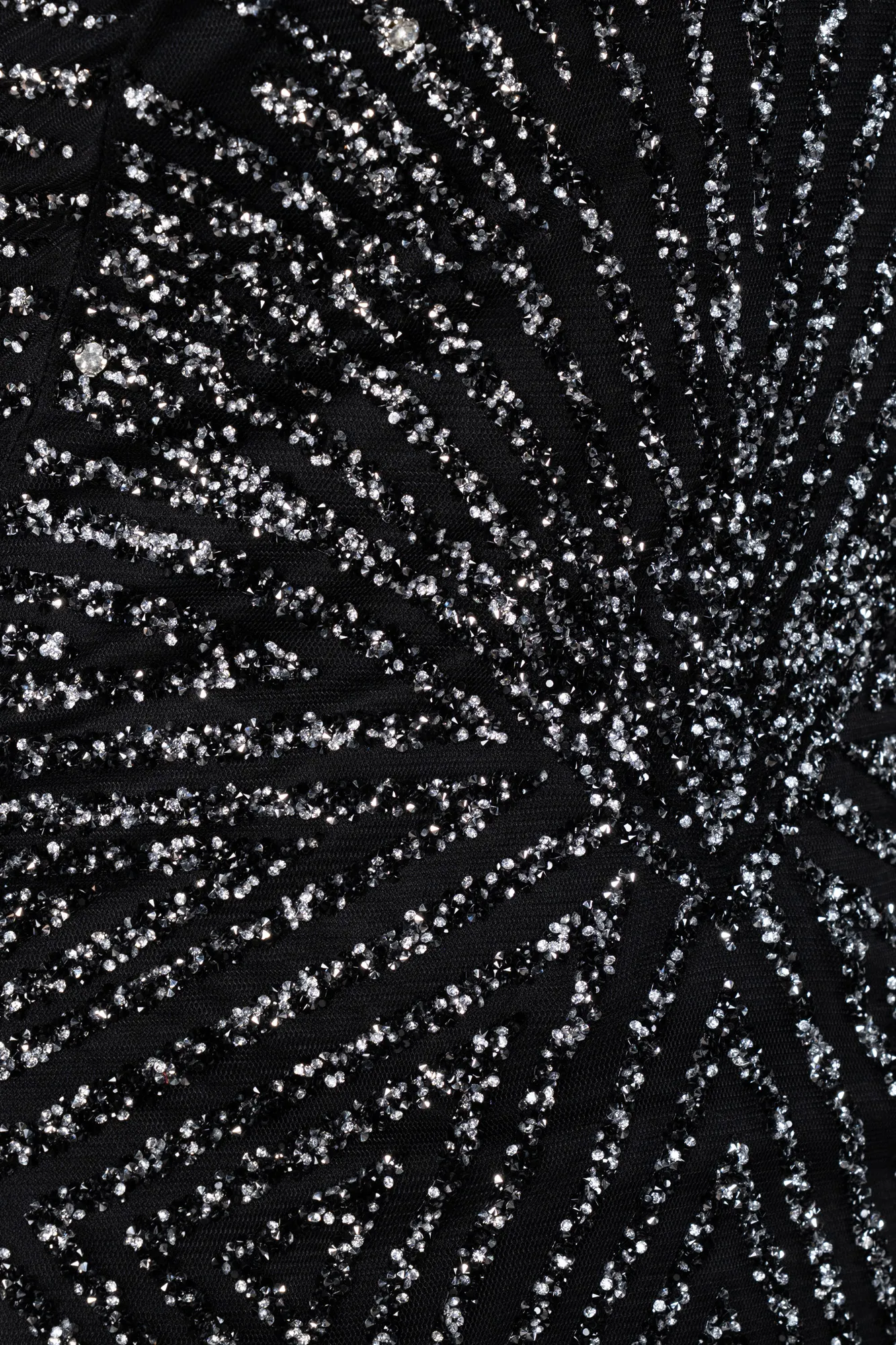 Black-Sleeveless V Neck Long Stone Mermaid Evening Gown ABU4698