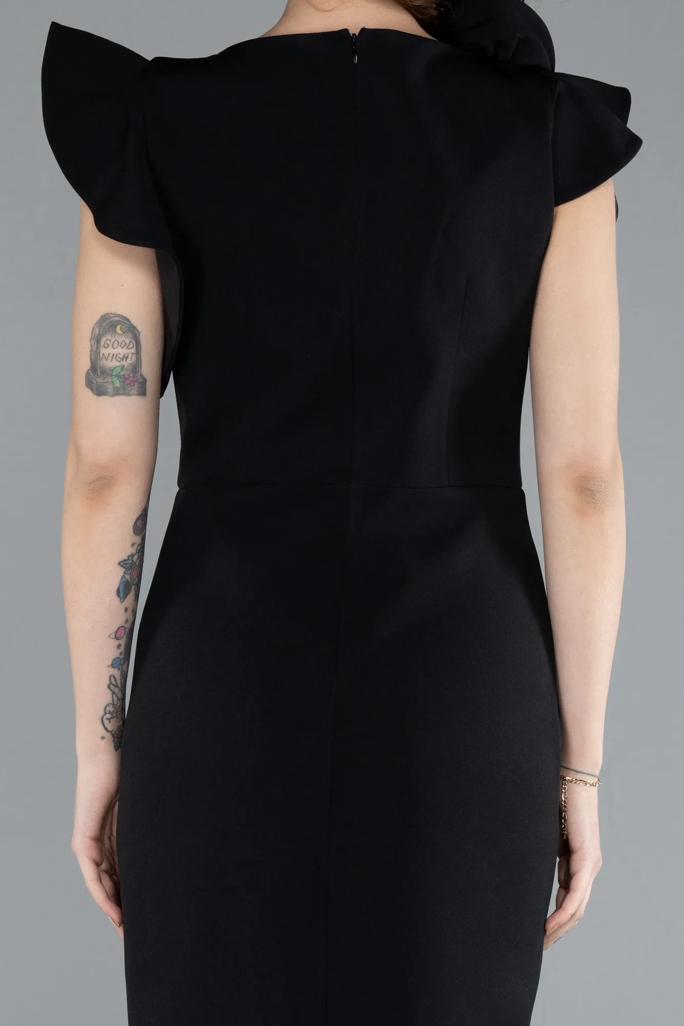 Black-Slit Midi Cocktail Dress ABK2277